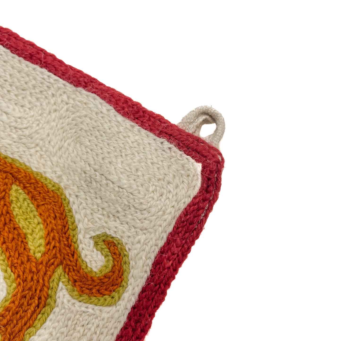 Alphabet pattern hand embroidered rug