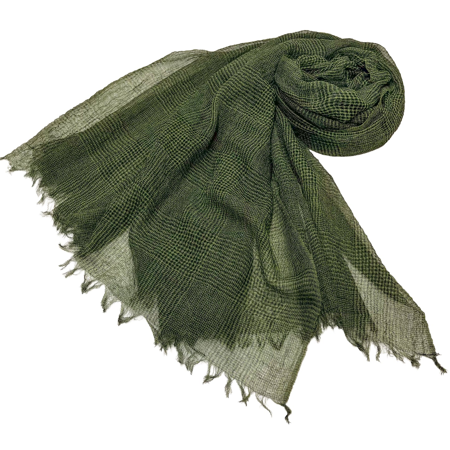 Wool Arly Hand Embroidered Stole (White/Light Green)
