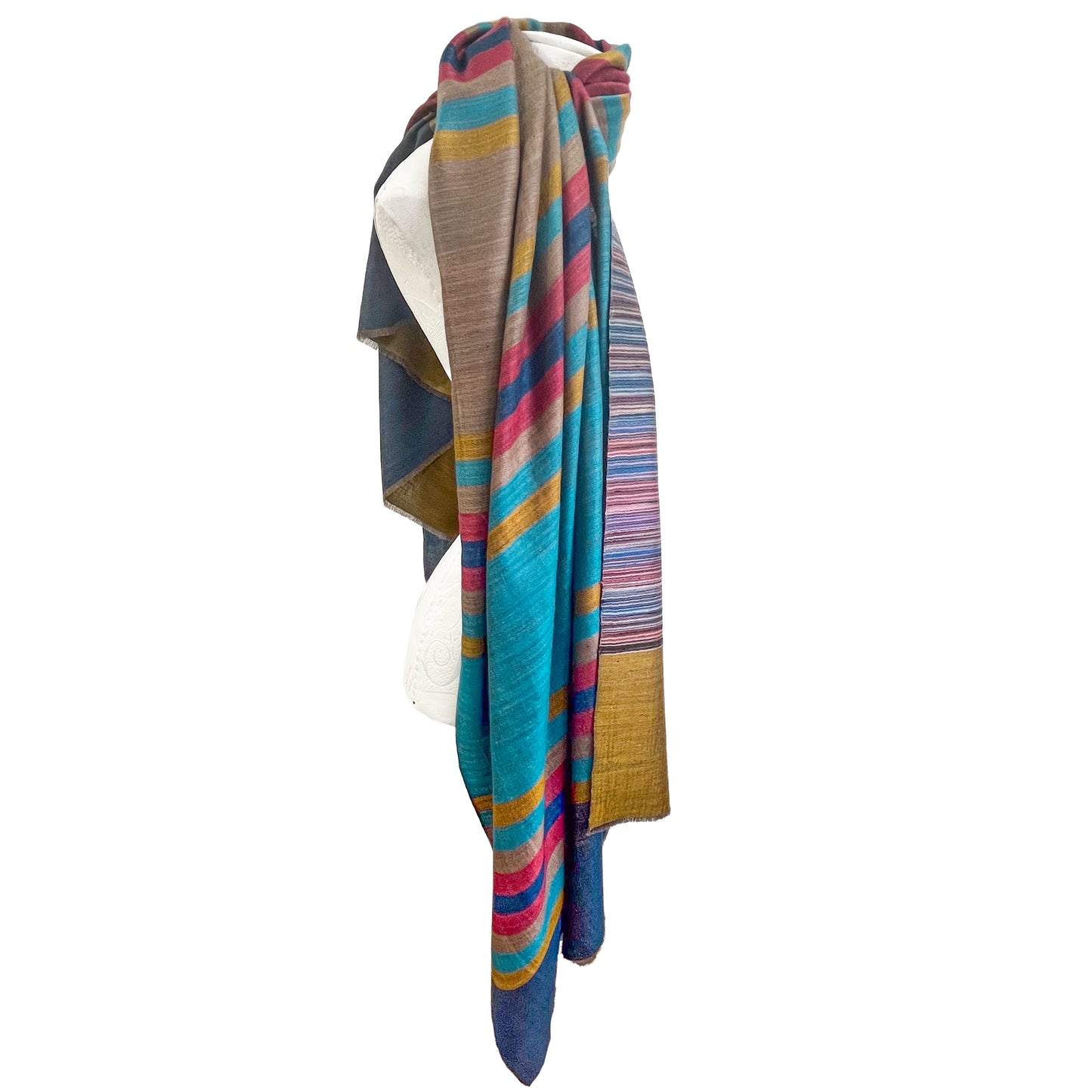 リバーシブルカシミヤストール(ミックスC)