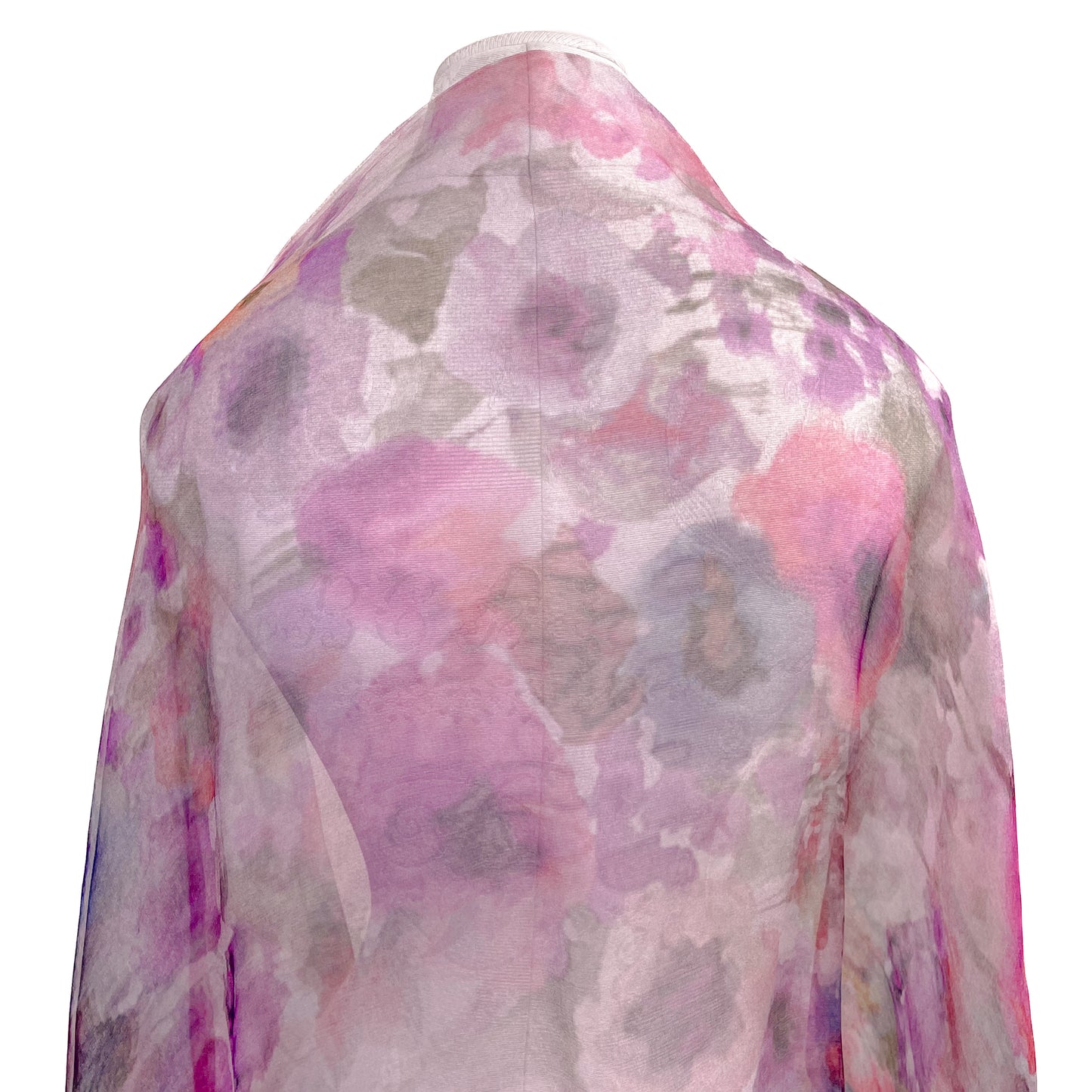 Japanese-made double silk print double silk organza print stole (pink)