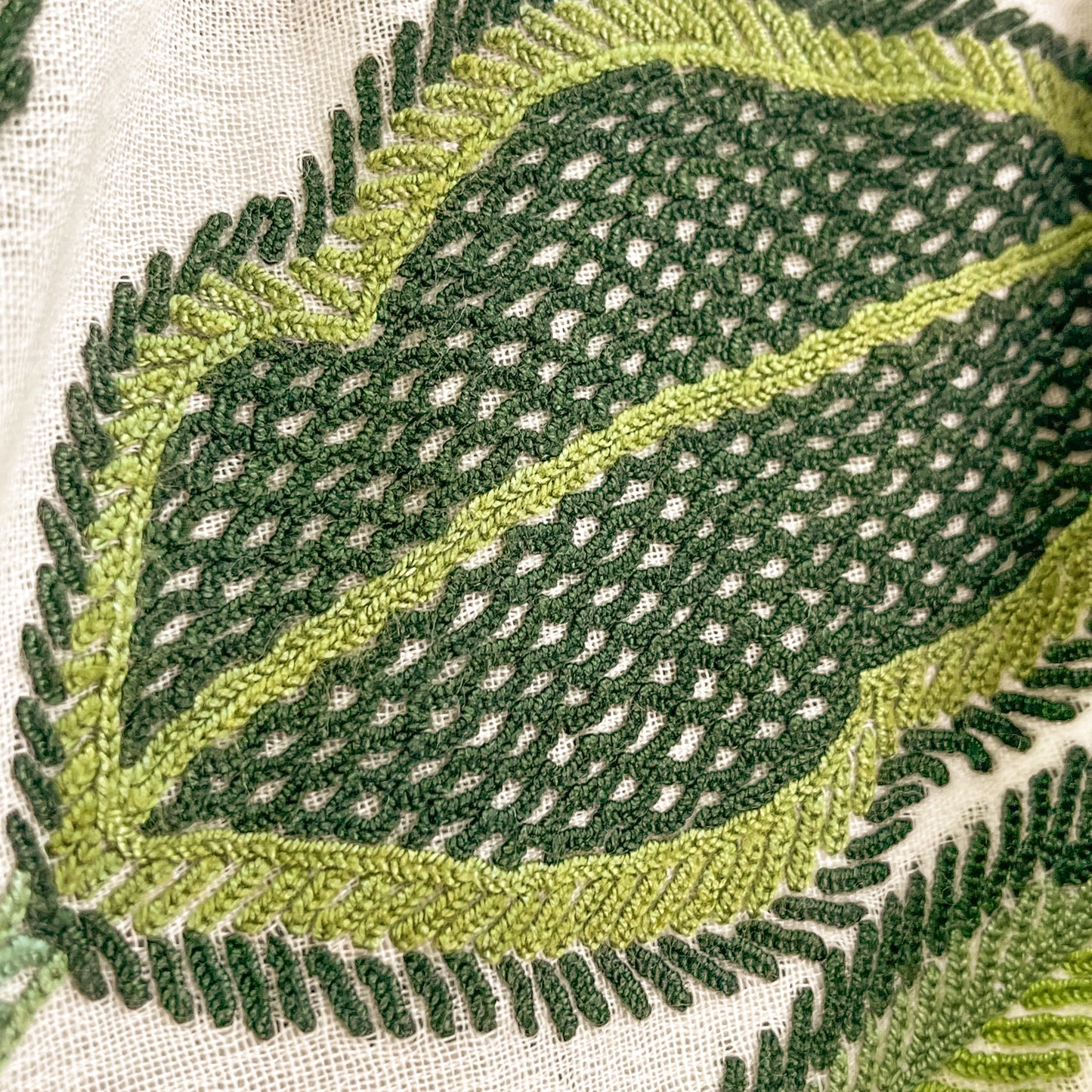 Flower Celebration Wool Ally Hand Embroidered Stole (White/Multi)