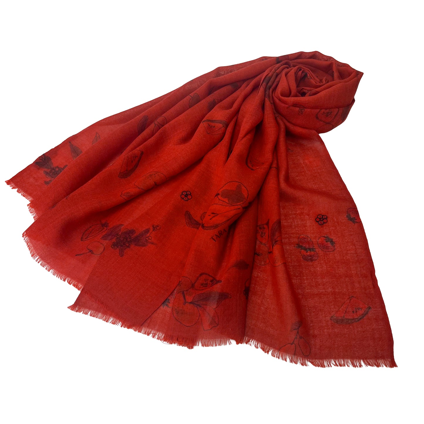 【期間限定スペシャル価格】薄手ウールシルクプリント&アリー手刺繍ストール (アソーテッド)【34%OFF】