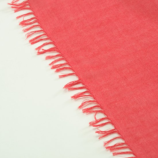 Wool & Silk Needle Embroidered Stole (Red)