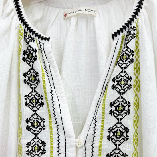 [20% OFF] Cotton machine embroidered front open dress (off white) G-VVK0004_0272
