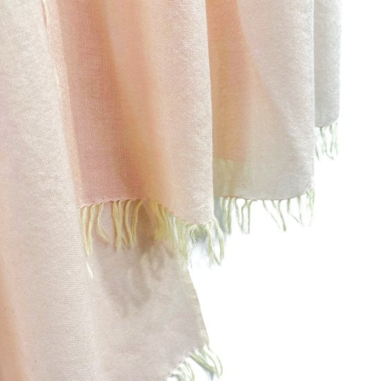 Wool &amp; Silk Needle Embroidered Stole (Pink Beige)