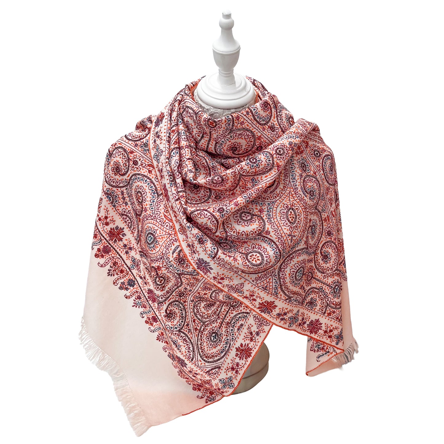 2026HappyBag 10万円 ＜ウールニードル手刺繍ストール1点+大判ウールジャガード織ストール1点+細幅マシン刺繍 ストール 1点セット＞1点限定！