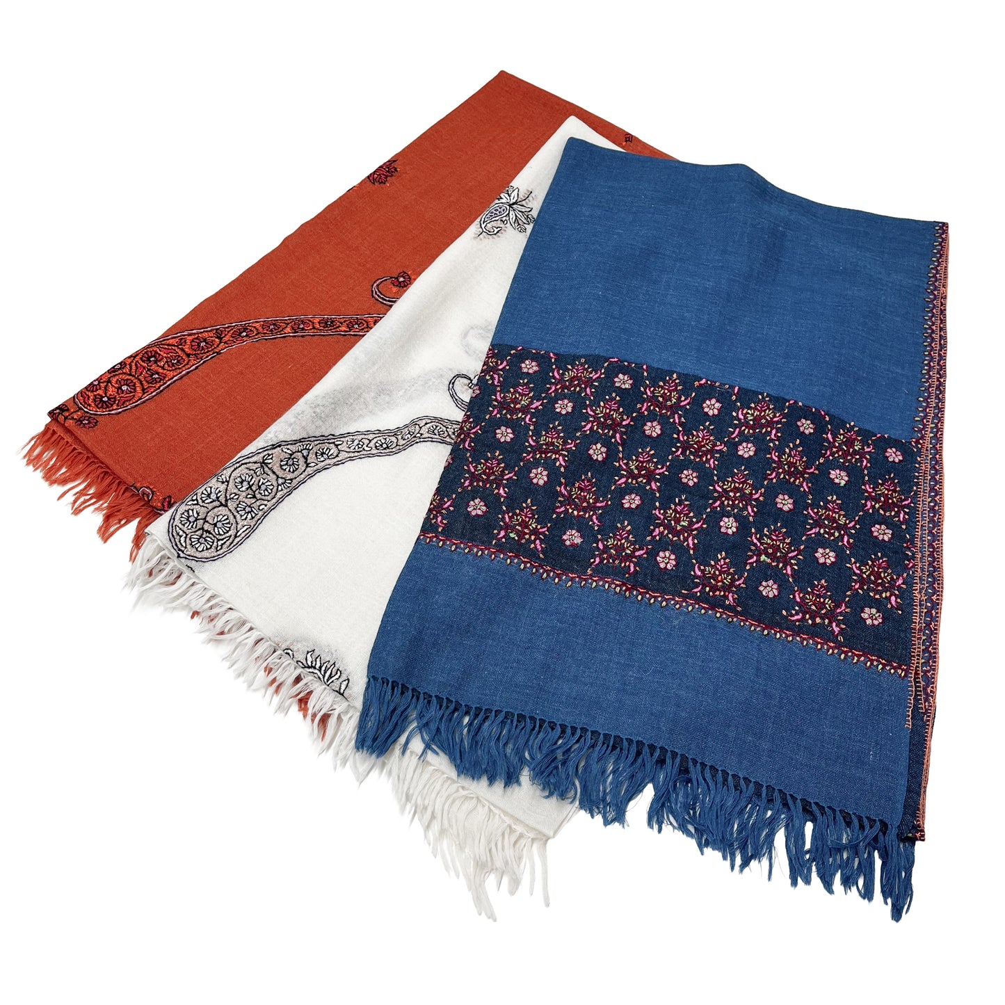 2026HappyBag 3万円 ＜ニードル手刺繍ストール1点+ウール毛糸手刺繍ストール1点+細幅マシン刺繍 ストール 1点+ワンハンドルポーチ1点セット＞3点限定！