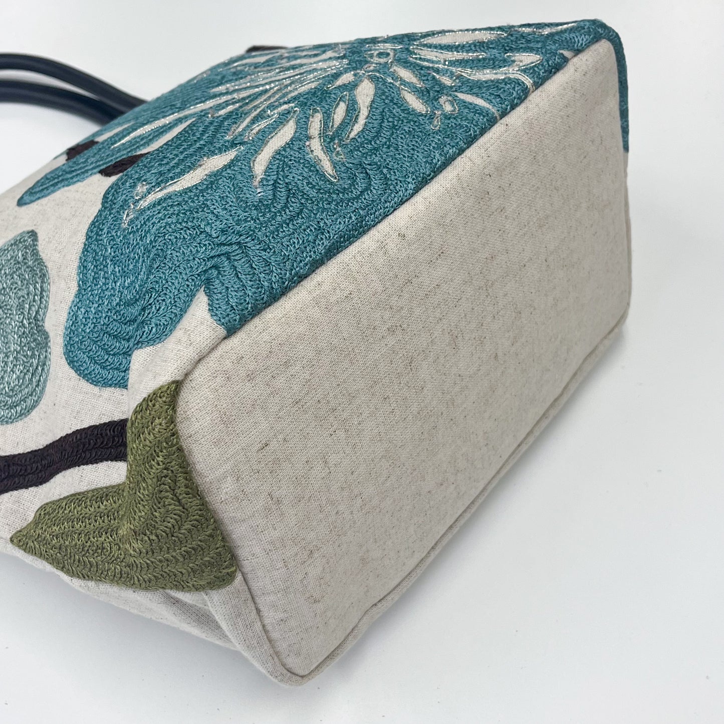 刺繍 コットン トートバッグ(ベージュ)