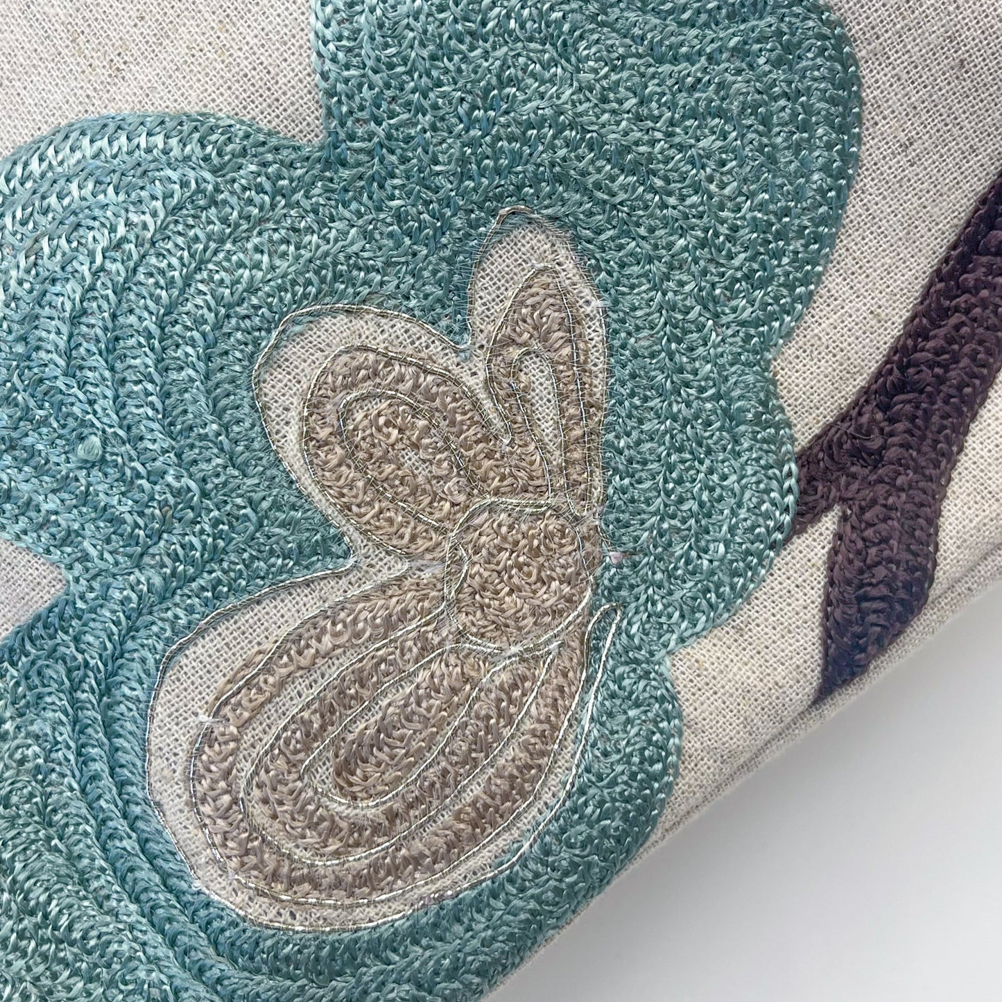 刺繍 コットン トートバッグ(ベージュ)