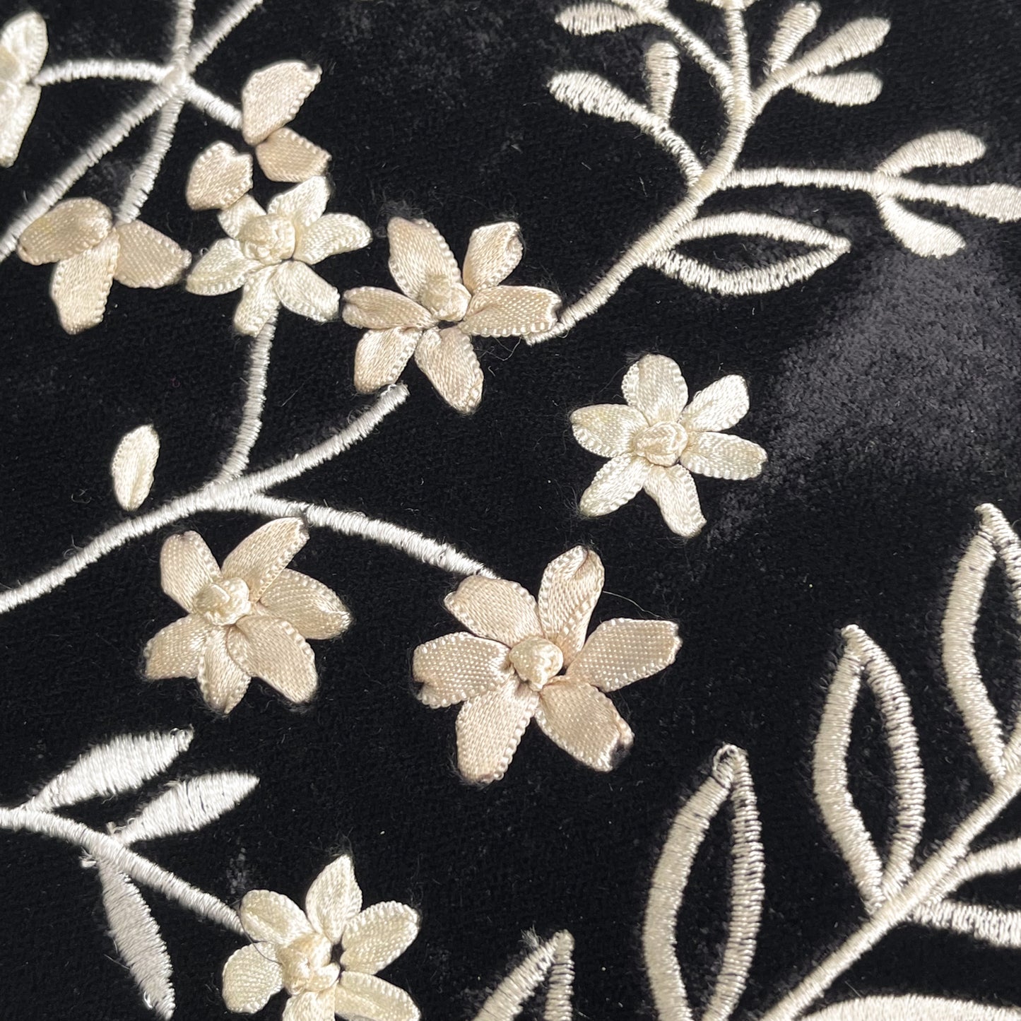 刺繍コットントートバッグ (ブラック/パステル)  (ダークグリーン)
