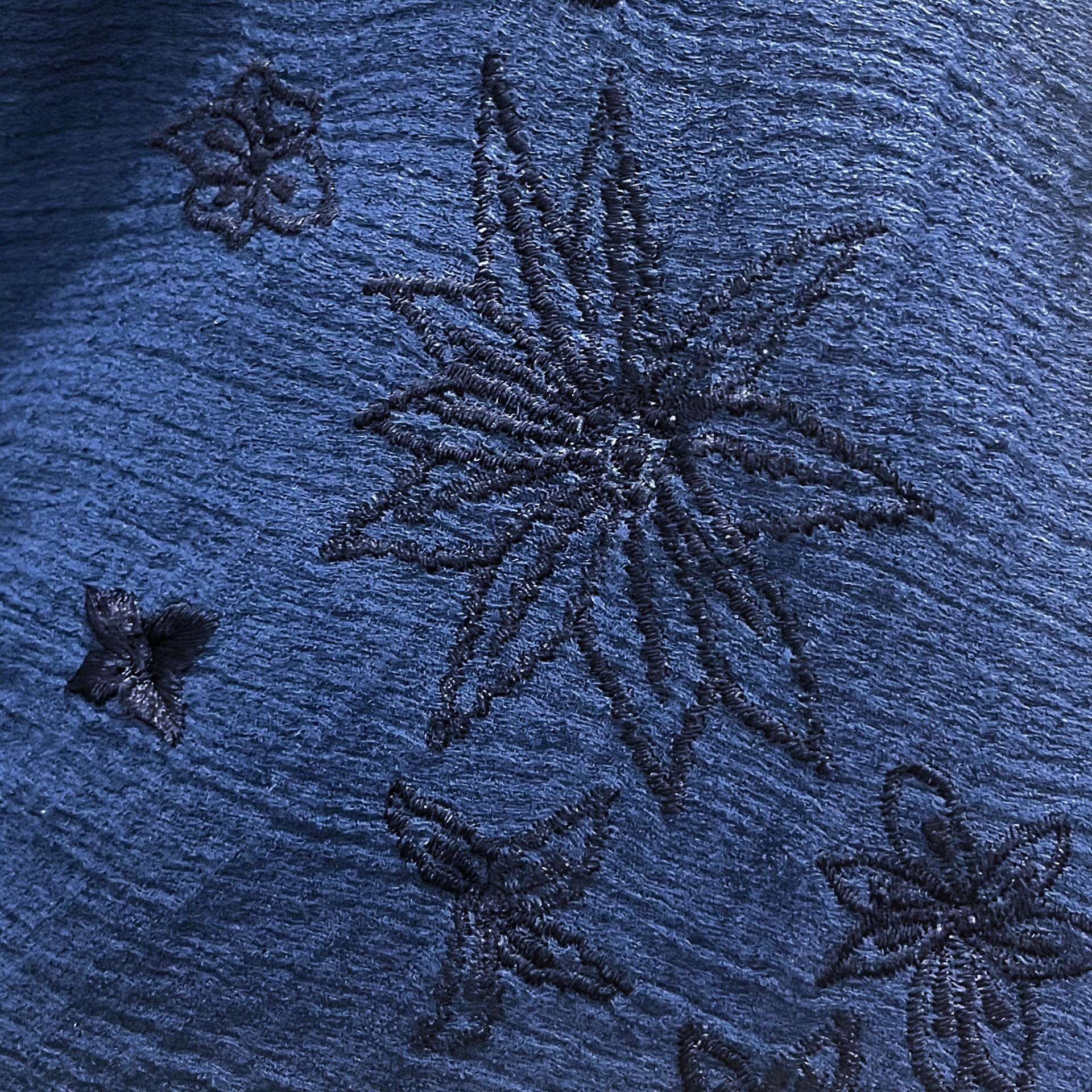 刺繍入りコットンVネックワンピース(ネイビー/ブラック) – TARA BLANCA