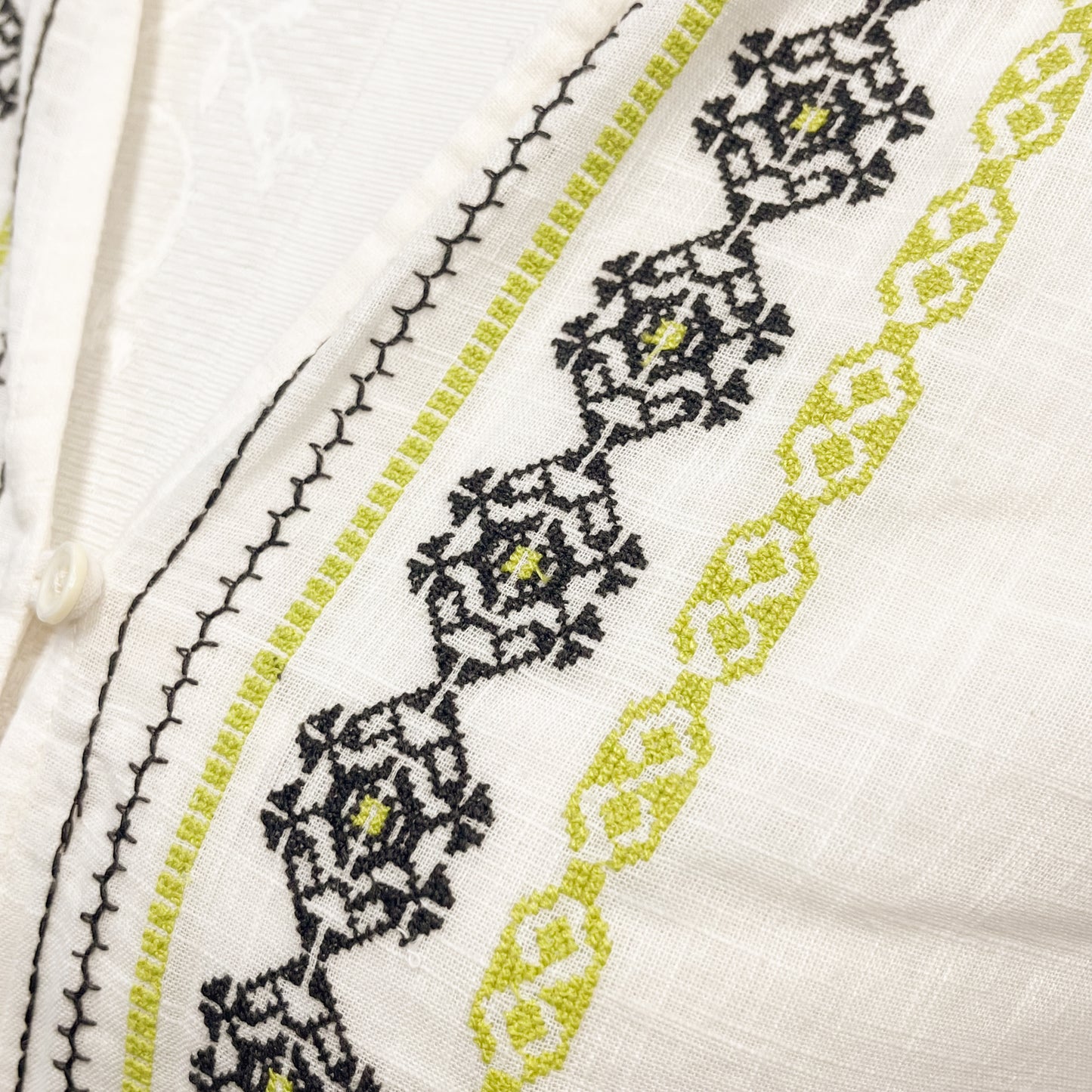 [20% OFF] Cotton machine embroidered front open dress (off white) G-VVK0004_0272