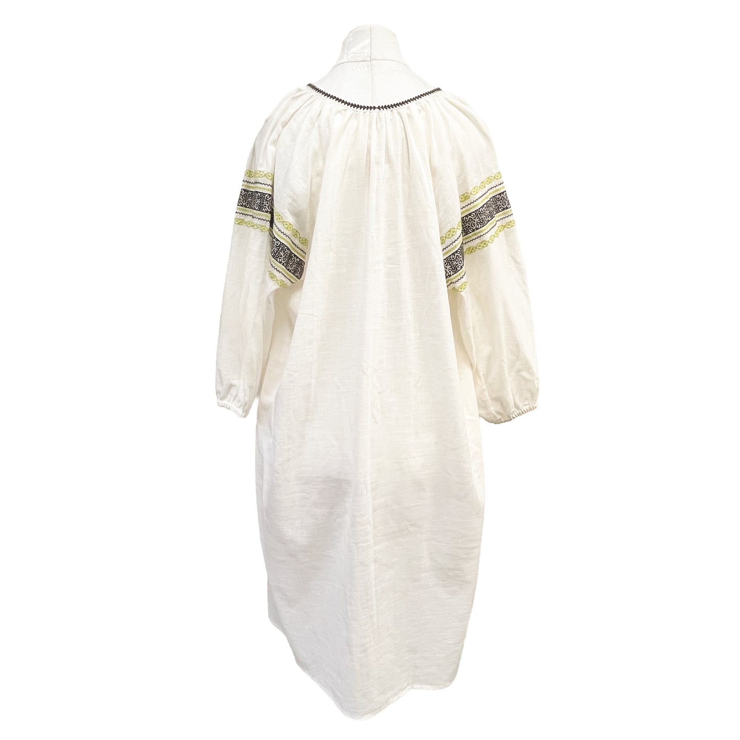 [20% OFF] Cotton machine embroidered front open dress (off white) G-VVK0004_0272