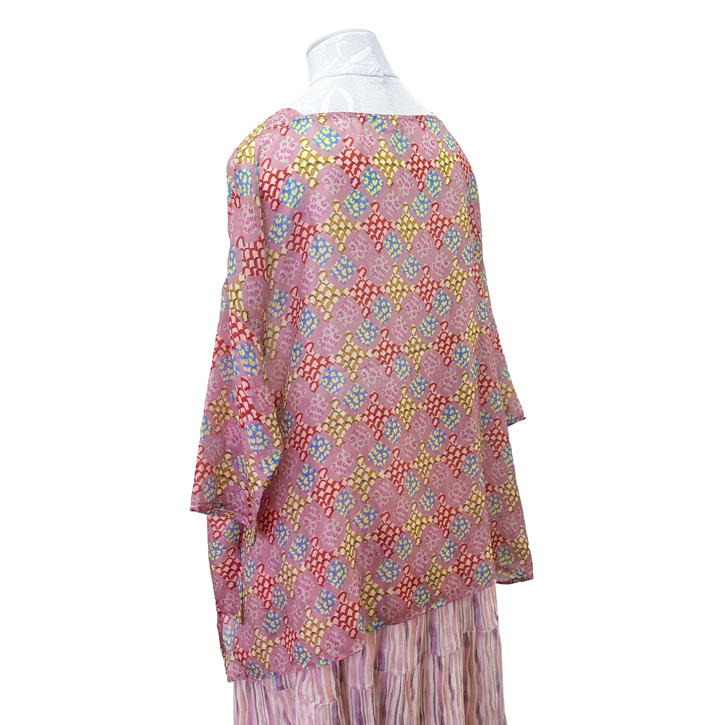 Boat Neck Silk Tunic (Salmon Pink)