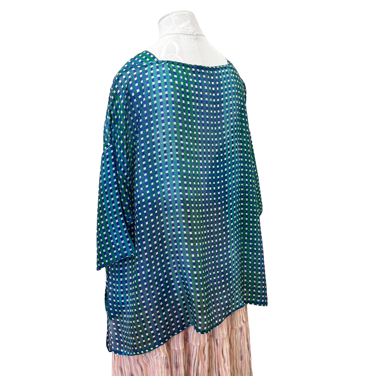 Boat Neck Silk Tunic (Green)