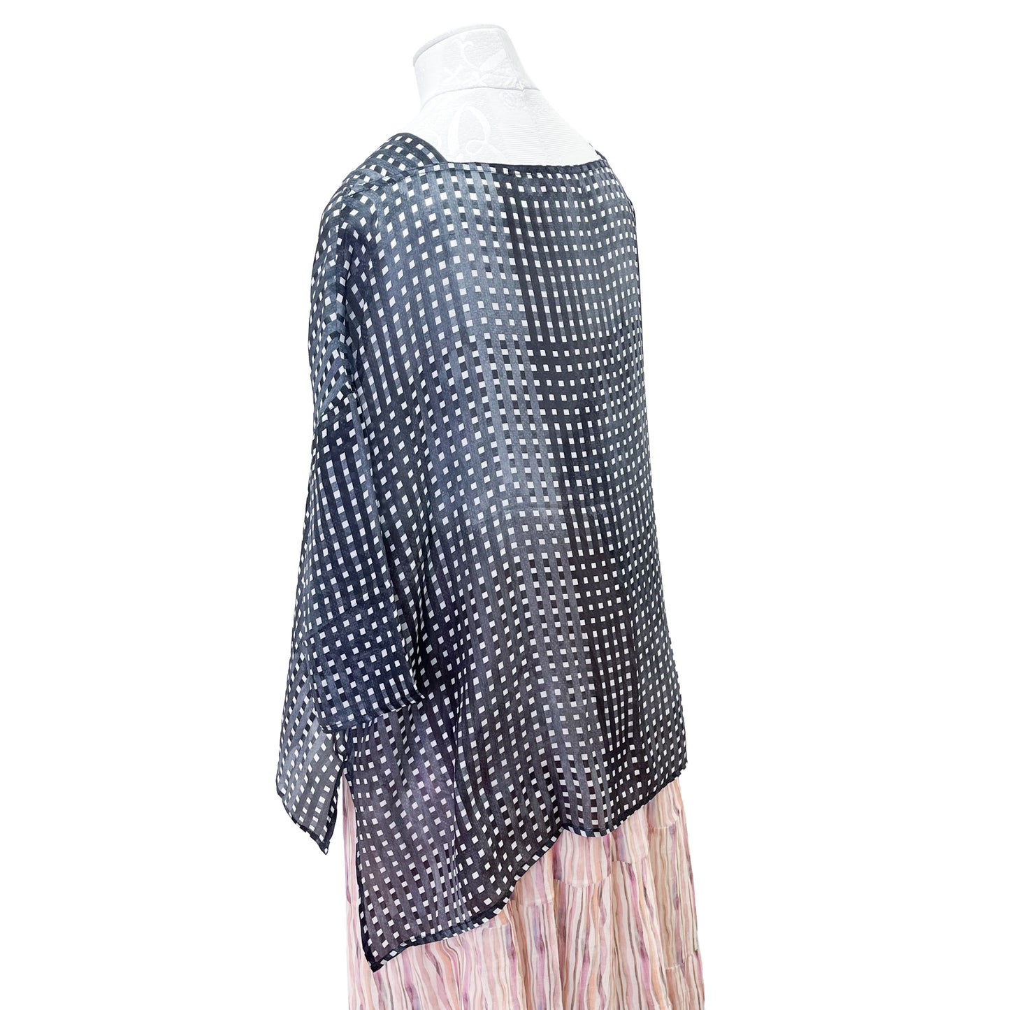 Boat Neck Silk Tunic (Black)
