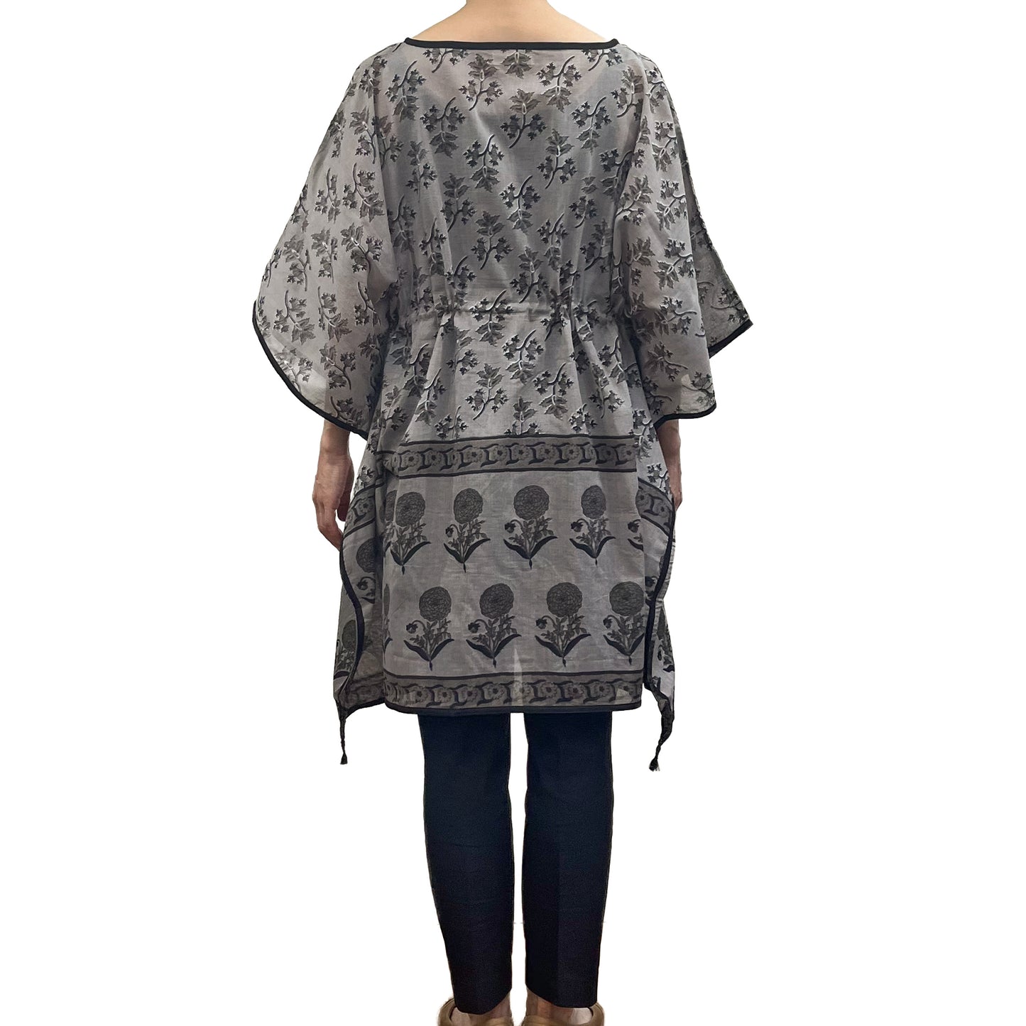 [20% OFF] Free Size Block Print Cotton Short Kaftan (Purple) HG-C0004_0121