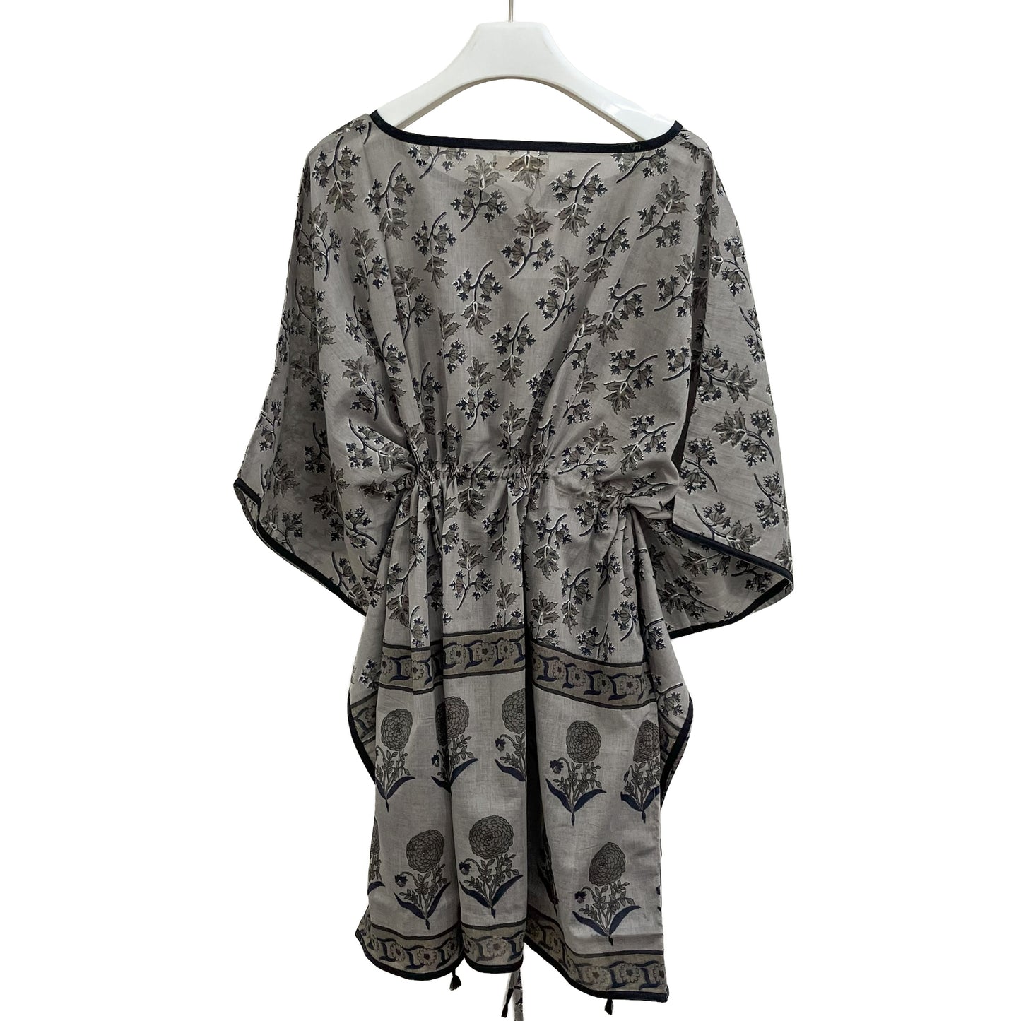 [20% OFF] Free Size Block Print Cotton Short Kaftan (Purple) HG-C0004_0121