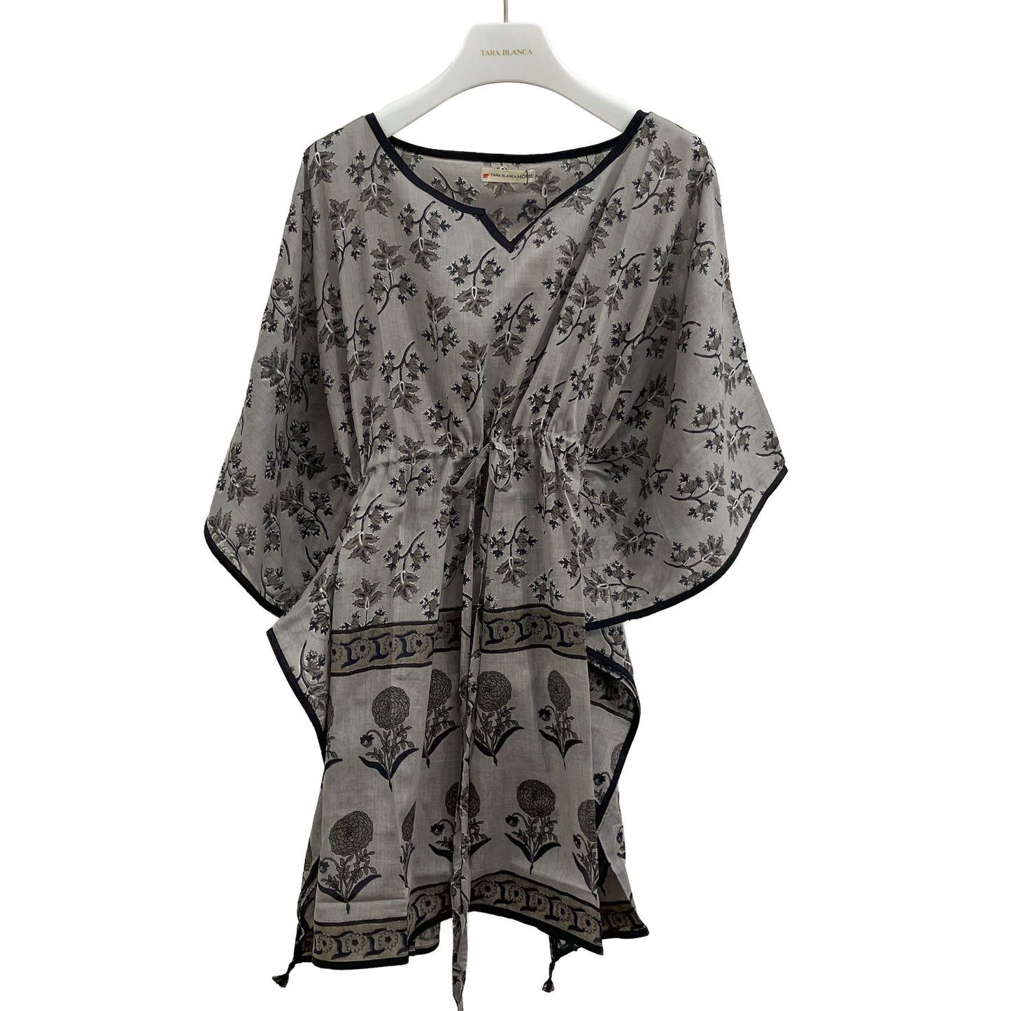 [20% OFF] Free Size Block Print Cotton Short Kaftan (Purple) HG-C0004_0121