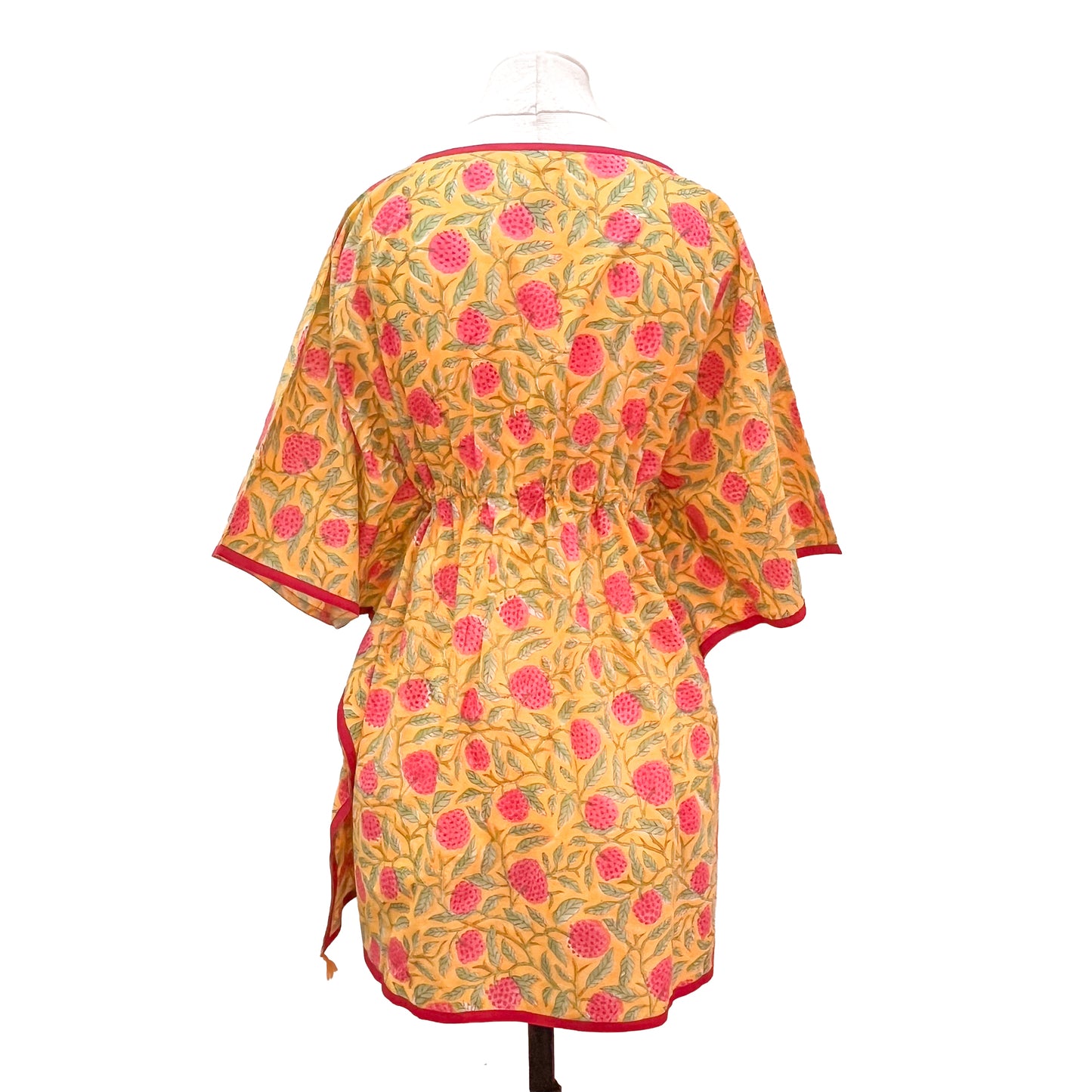 [20% OFF] Free Size Block Print Cotton Short Kaftan (Purple) HG-C0004_0121