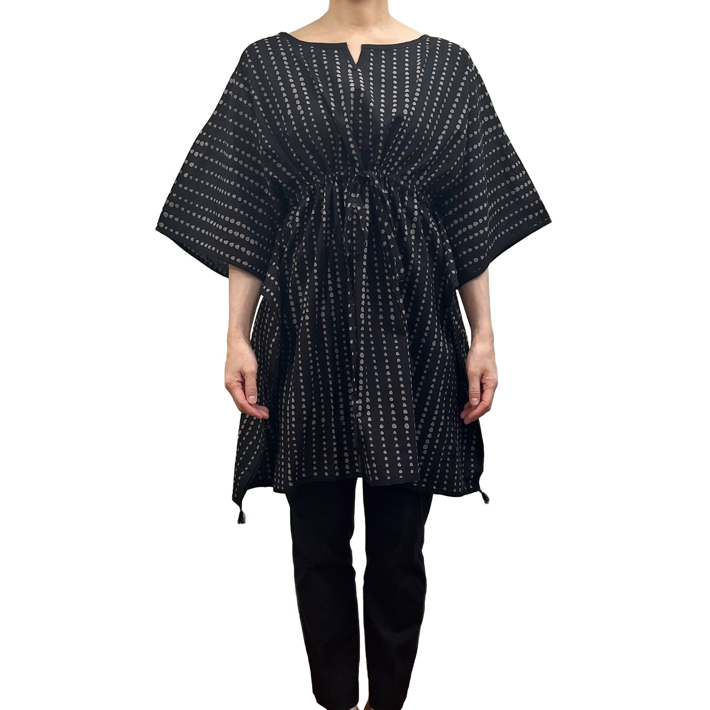 [20% OFF] Free Size Block Print Cotton Short Kaftan (Purple) HG-C0004_0121