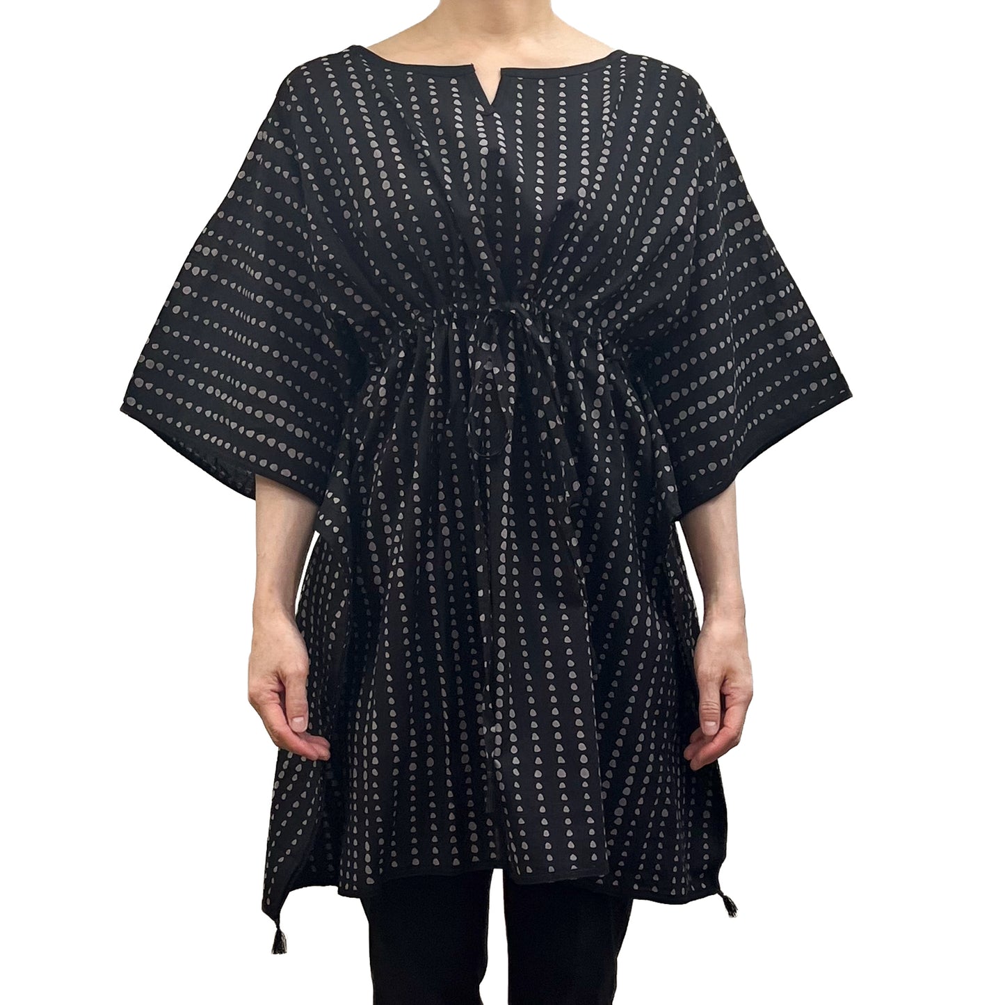 [20% OFF] Free Size Block Print Cotton Short Kaftan (Purple) HG-C0004_0121
