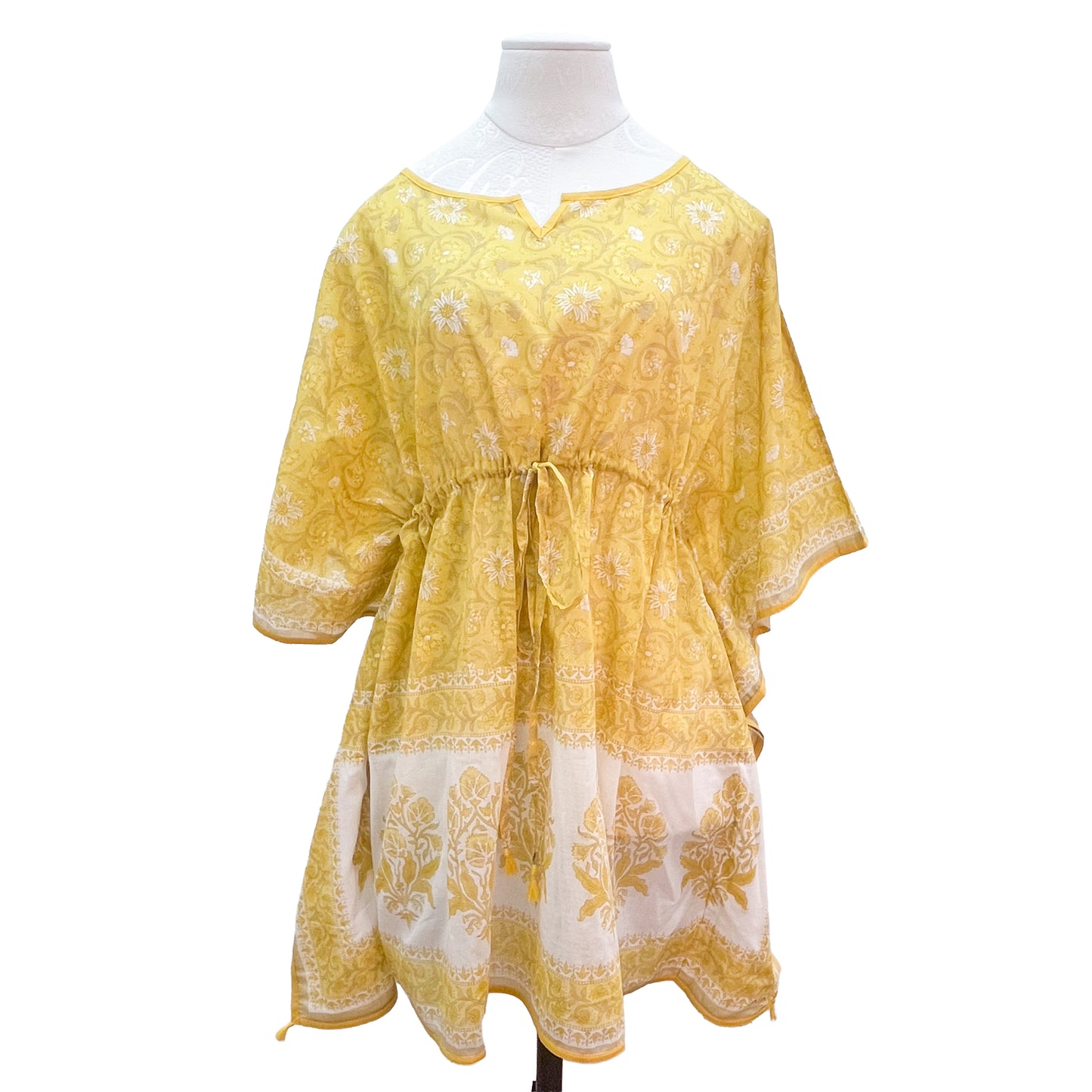 [20% OFF] Free Size Block Print Cotton Short Kaftan (Purple) HG-C0004_0121