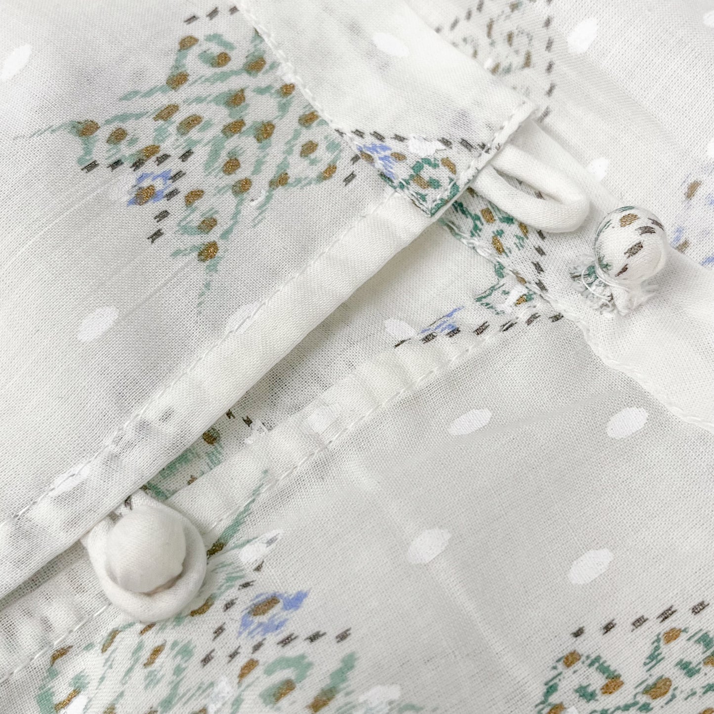 [20% OFF] Free Size Block Print Cotton Long Kaftan (Aquamarine) HG-C0005_0067