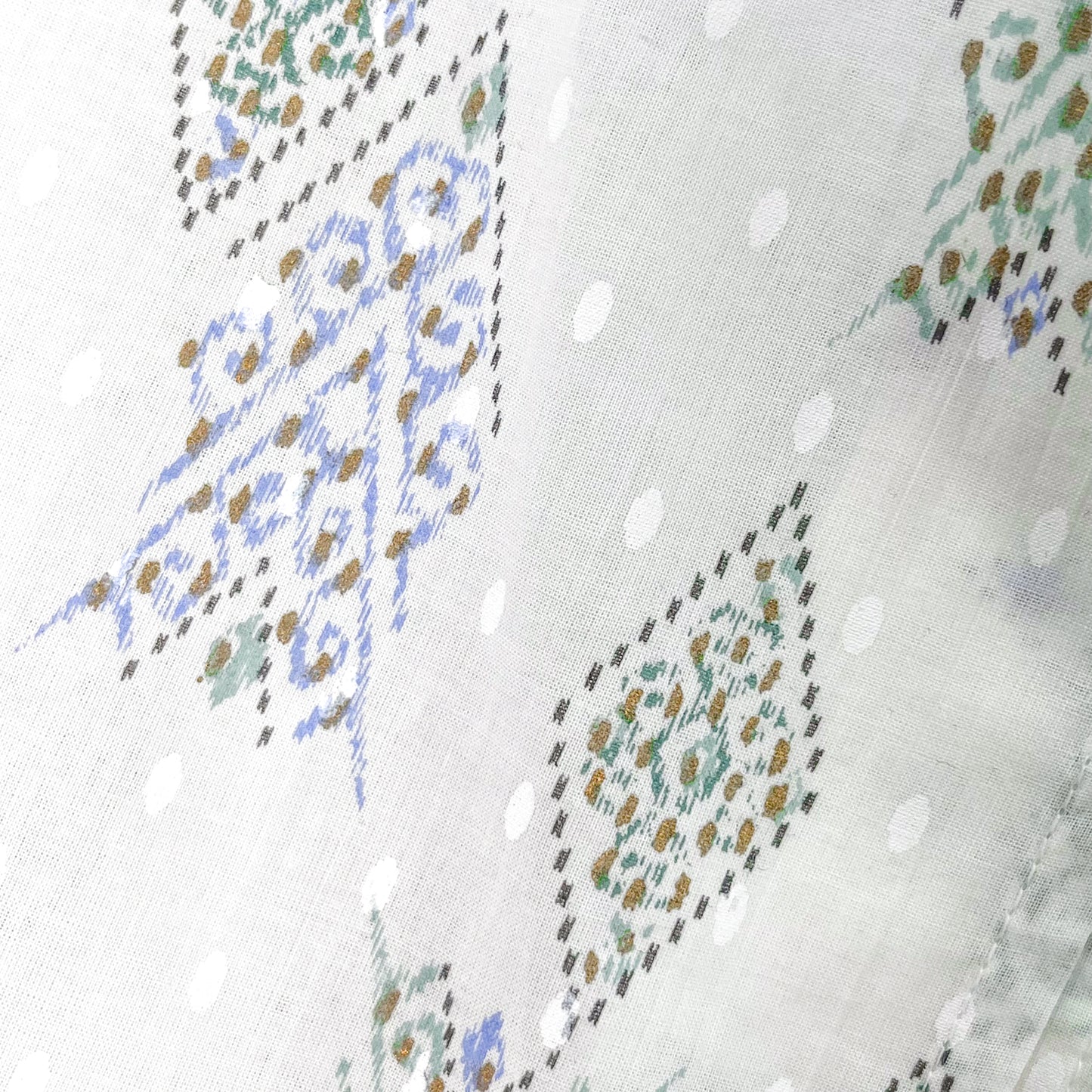 [20% OFF] Free Size Block Print Cotton Long Kaftan (Aquamarine) HG-C0005_0067