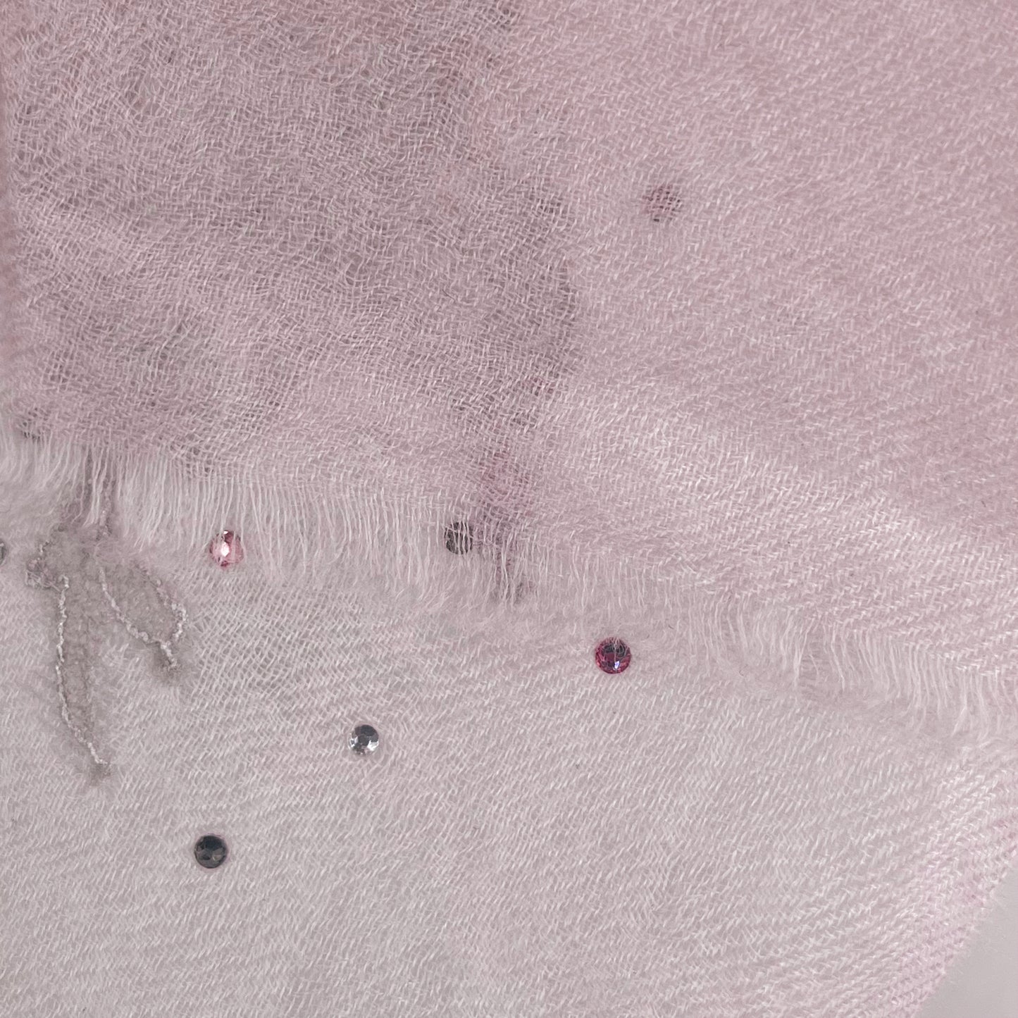 レースシリーズ 薄手カシミヤ レースストール (ピンク)