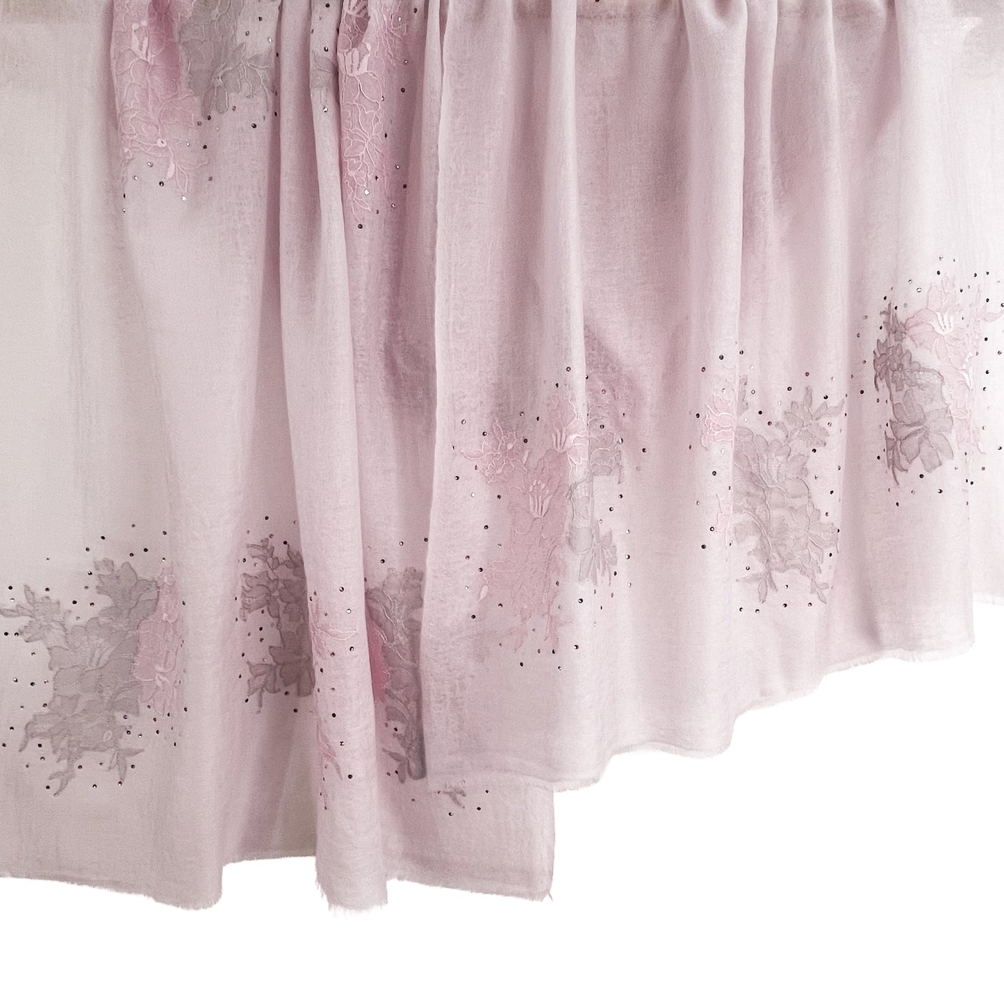 レースシリーズ 薄手カシミヤ レースストール (ピンク)