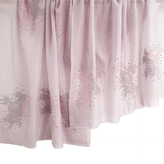 レースシリーズ 薄手カシミヤ レースストール (ピンク)