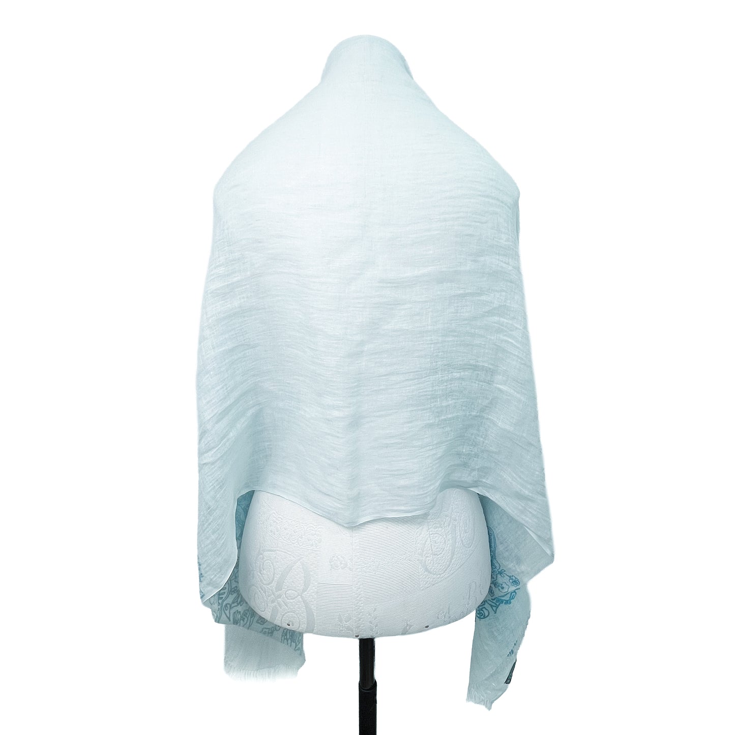 Lightweight wool and silk Allie hand-embroidered stole (yellow)