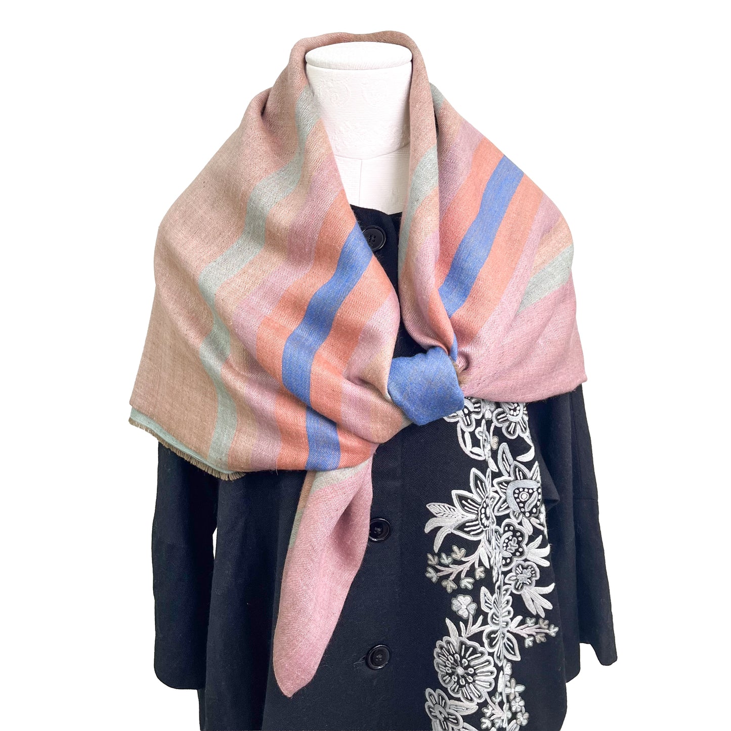 Reversible cashmere stole (mixed) 