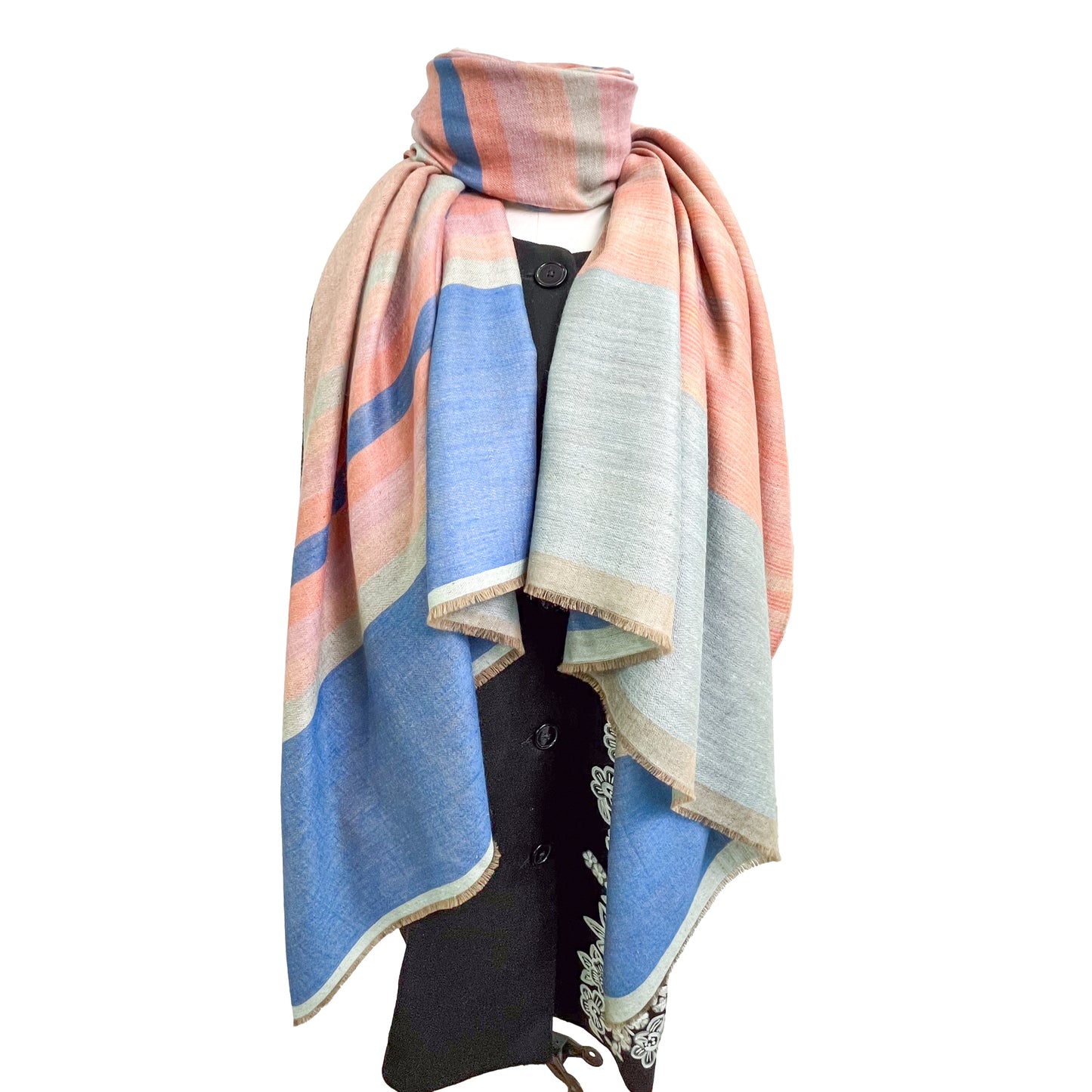 Reversible cashmere stole (mixed) 