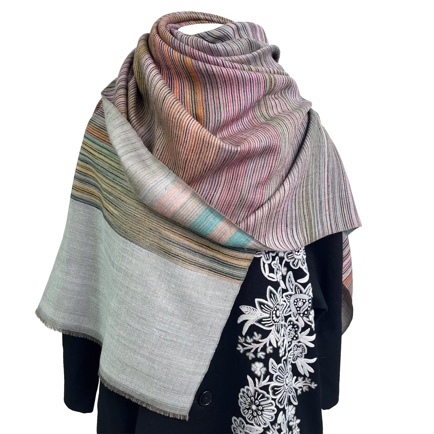 Reversible cashmere stole (mixed) 
