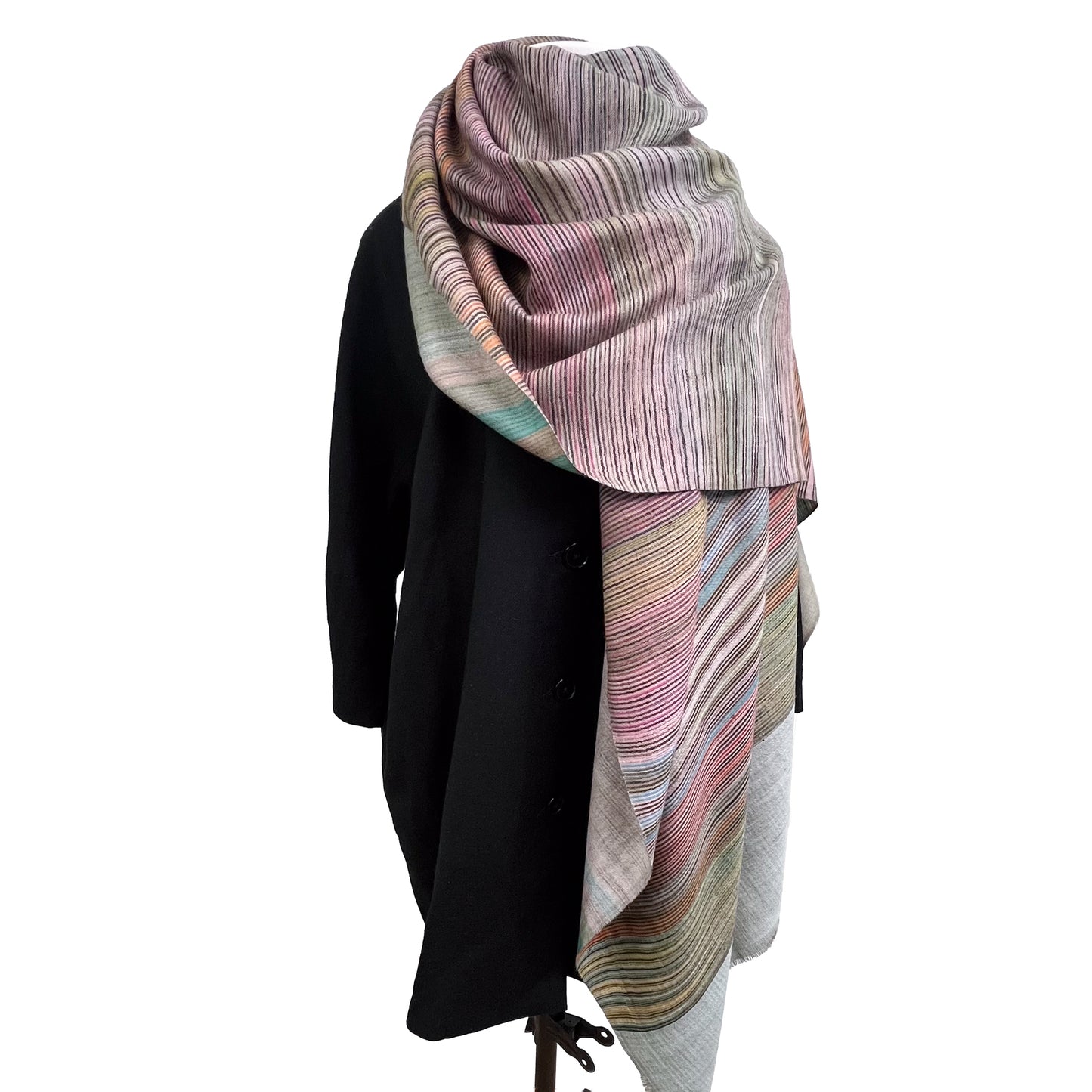 Reversible cashmere stole (mixed) 