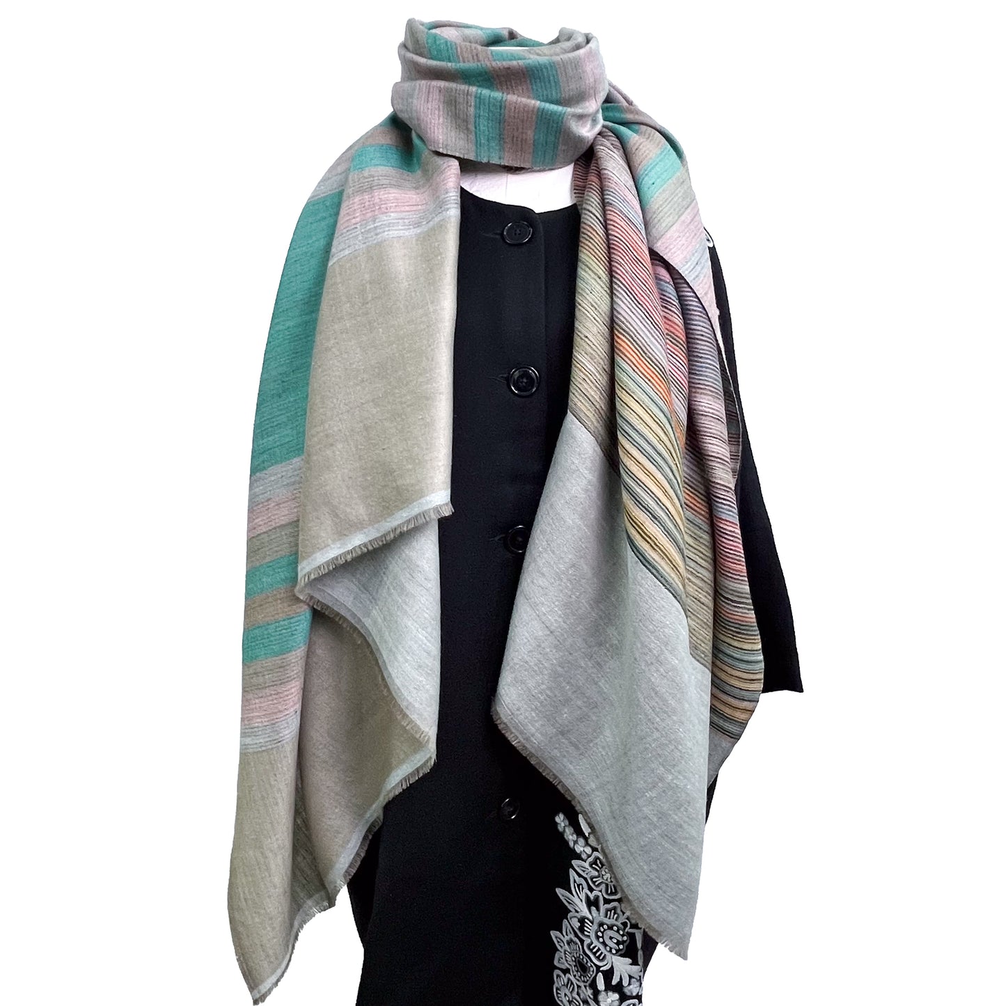 Reversible cashmere stole (mixed) 