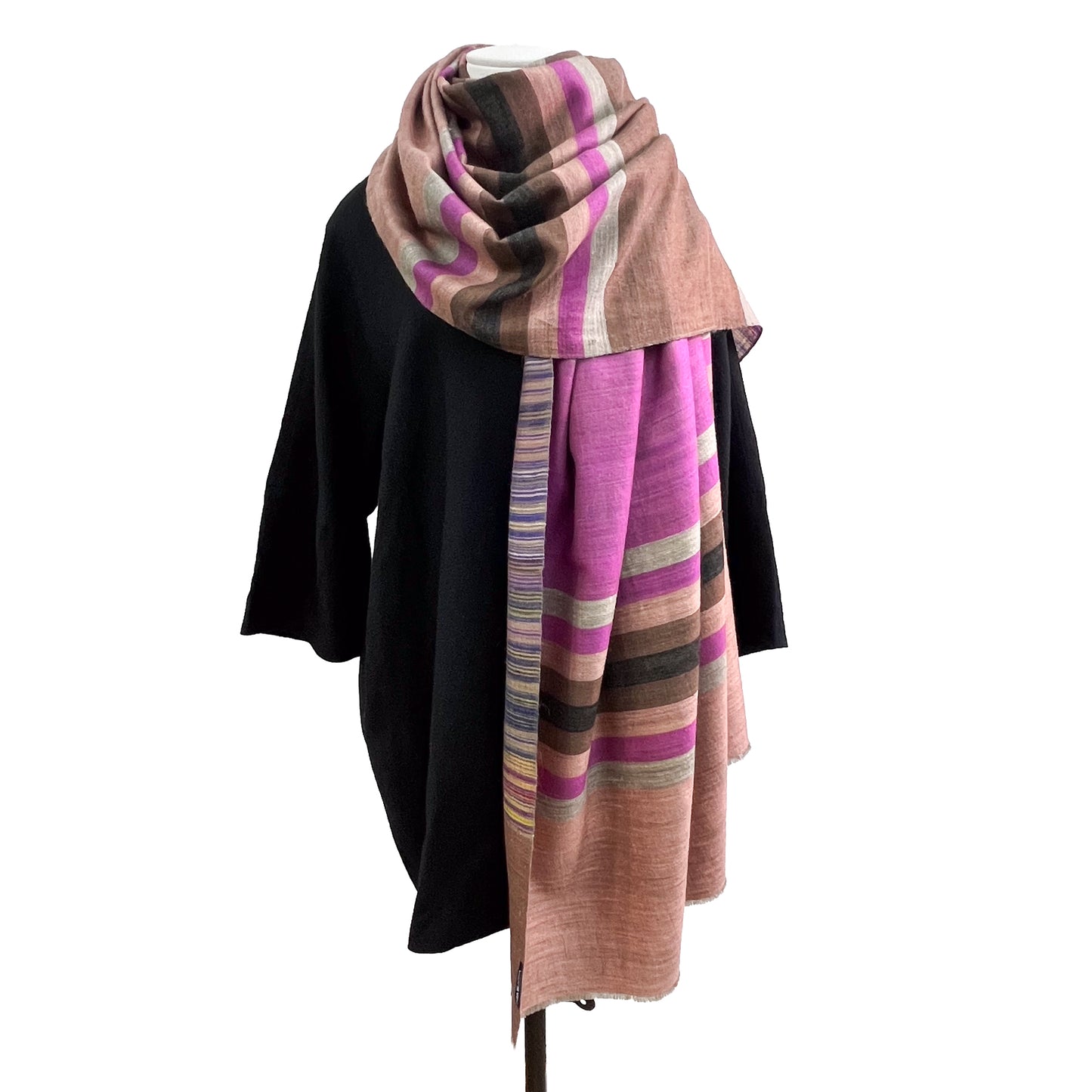 Reversible cashmere stole (mixed) 