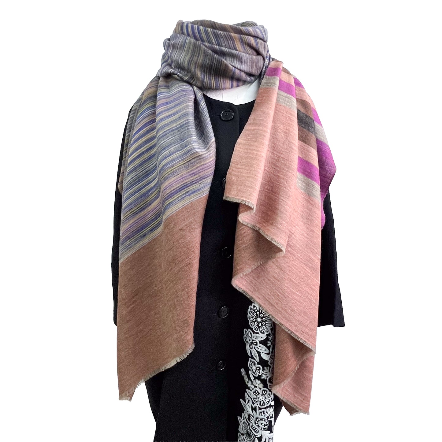 Reversible cashmere stole (mixed) 