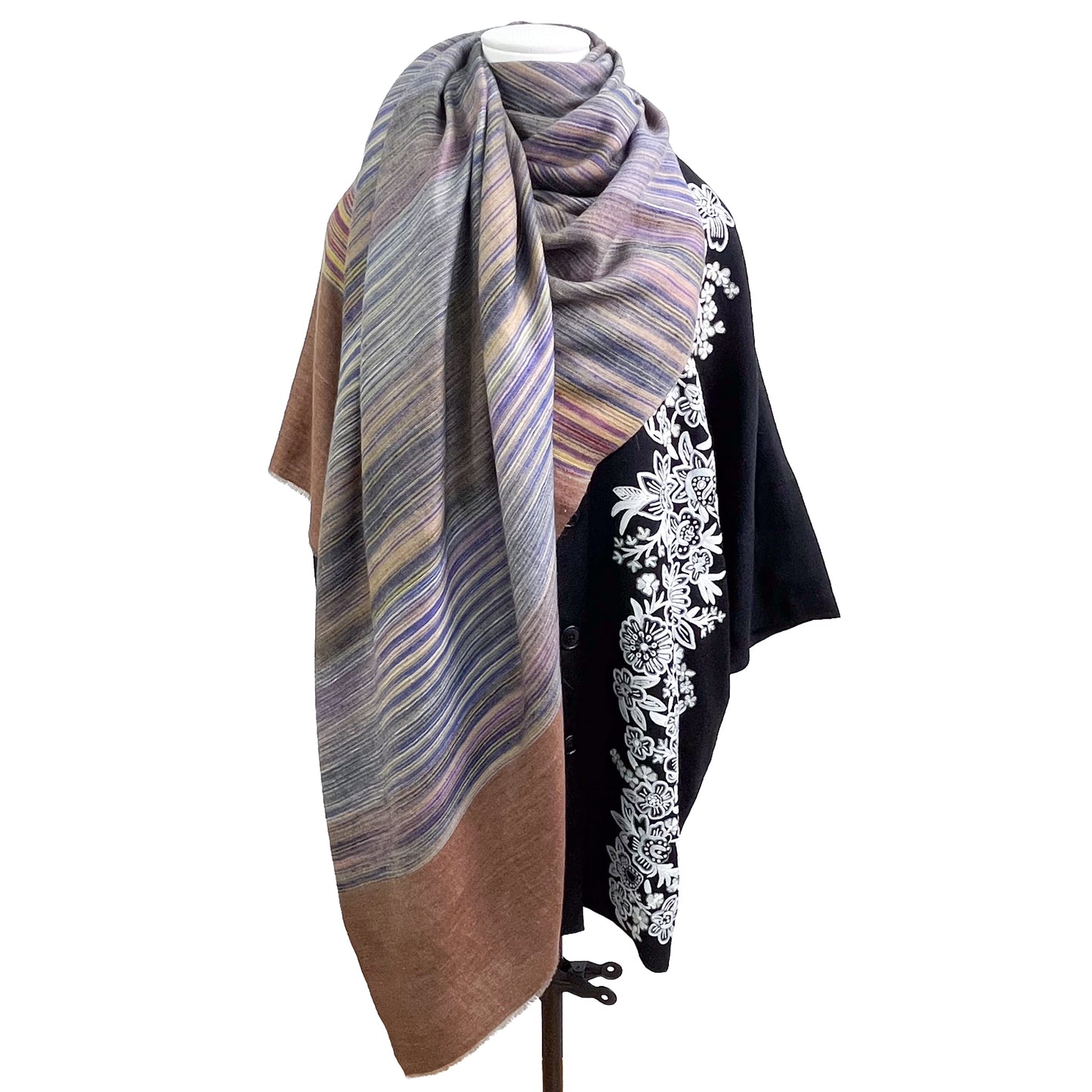 Reversible cashmere stole (mixed) 