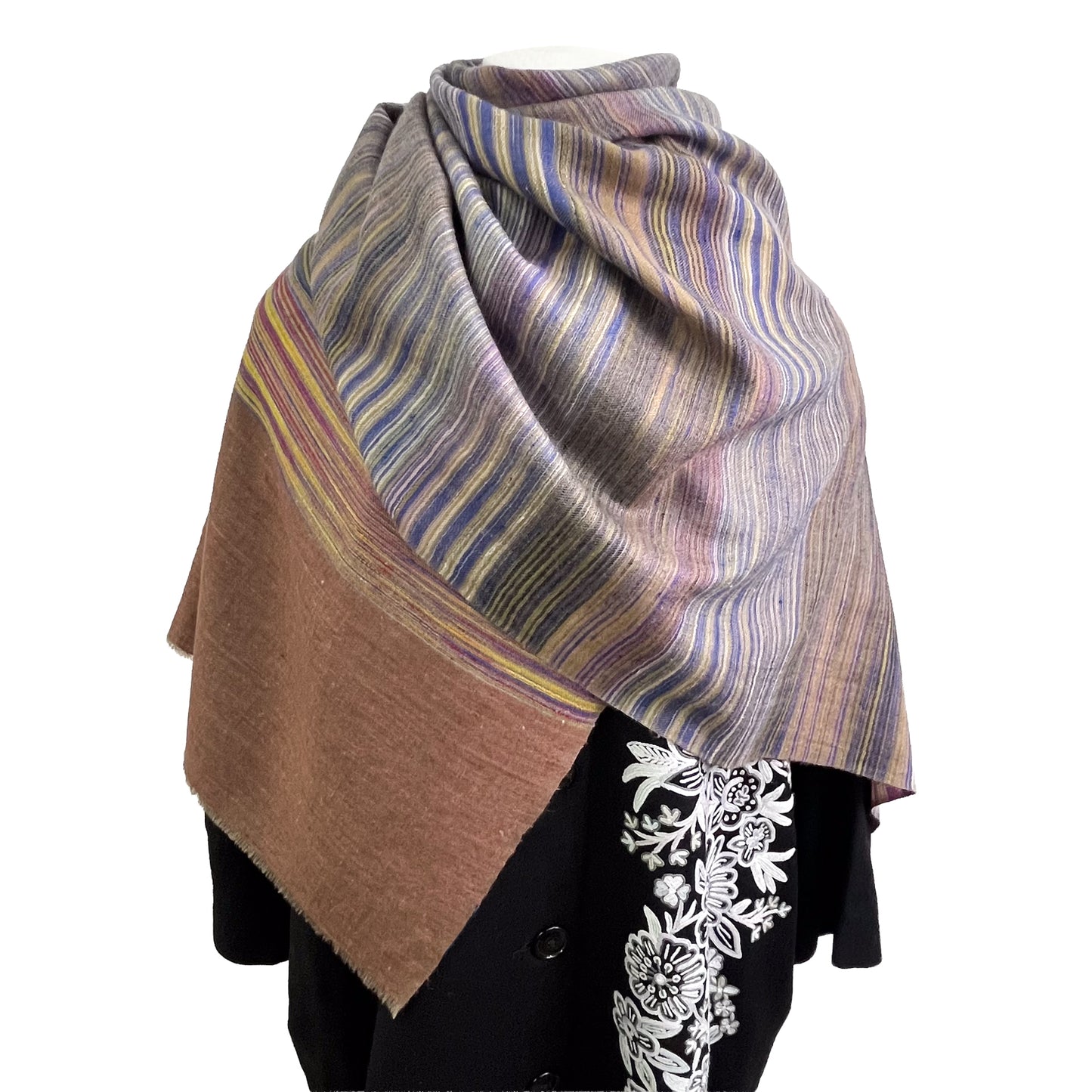 Reversible cashmere stole (mixed) 