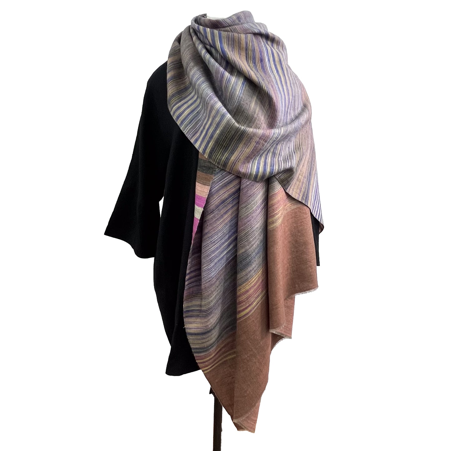 Reversible cashmere stole (mixed) 