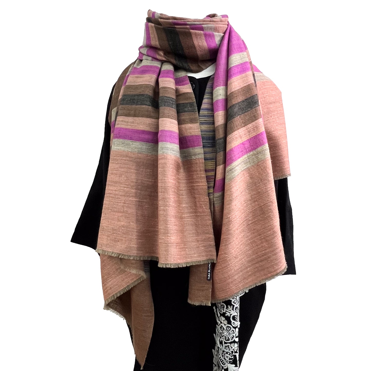 Reversible cashmere stole (mixed) 