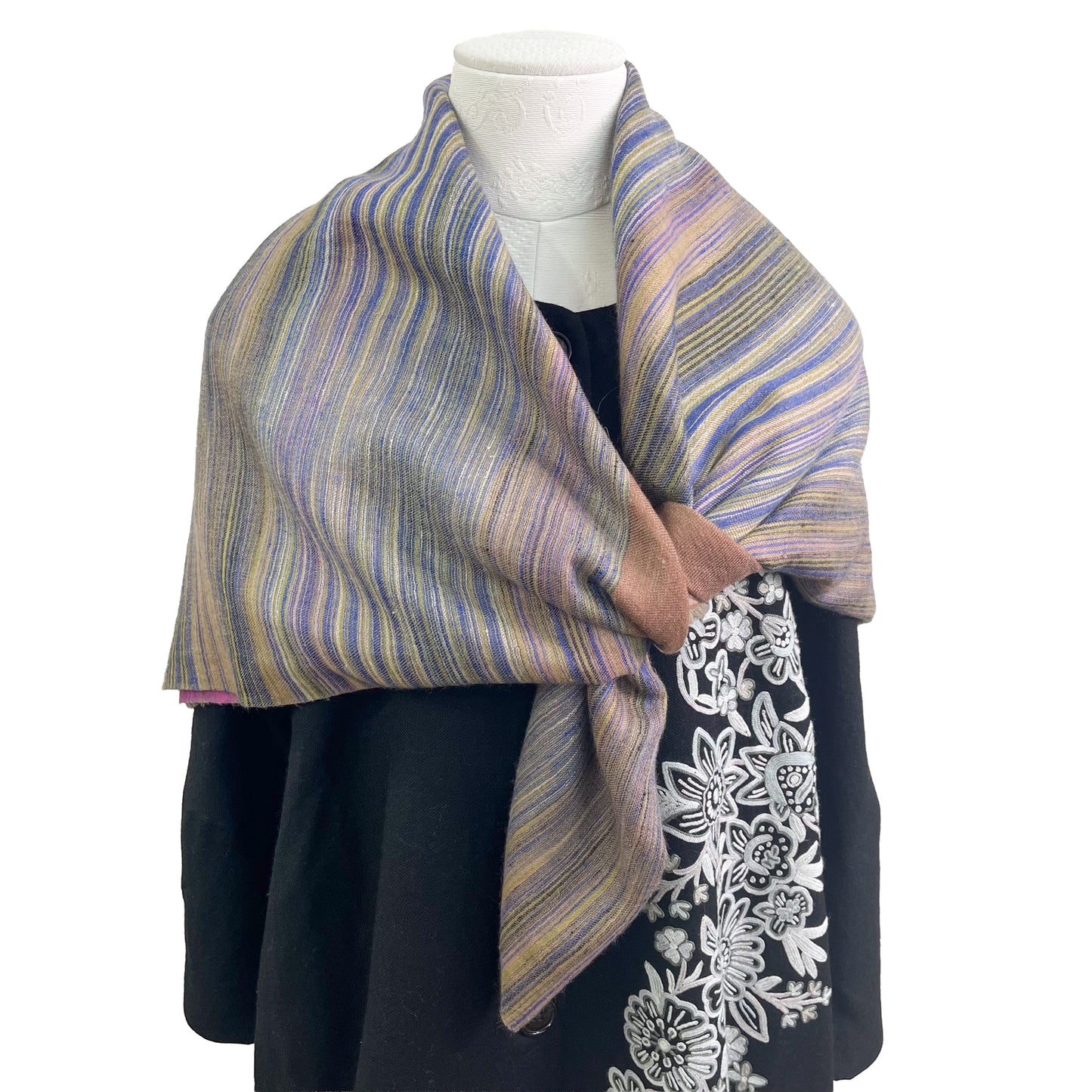 Reversible cashmere stole (mixed) 