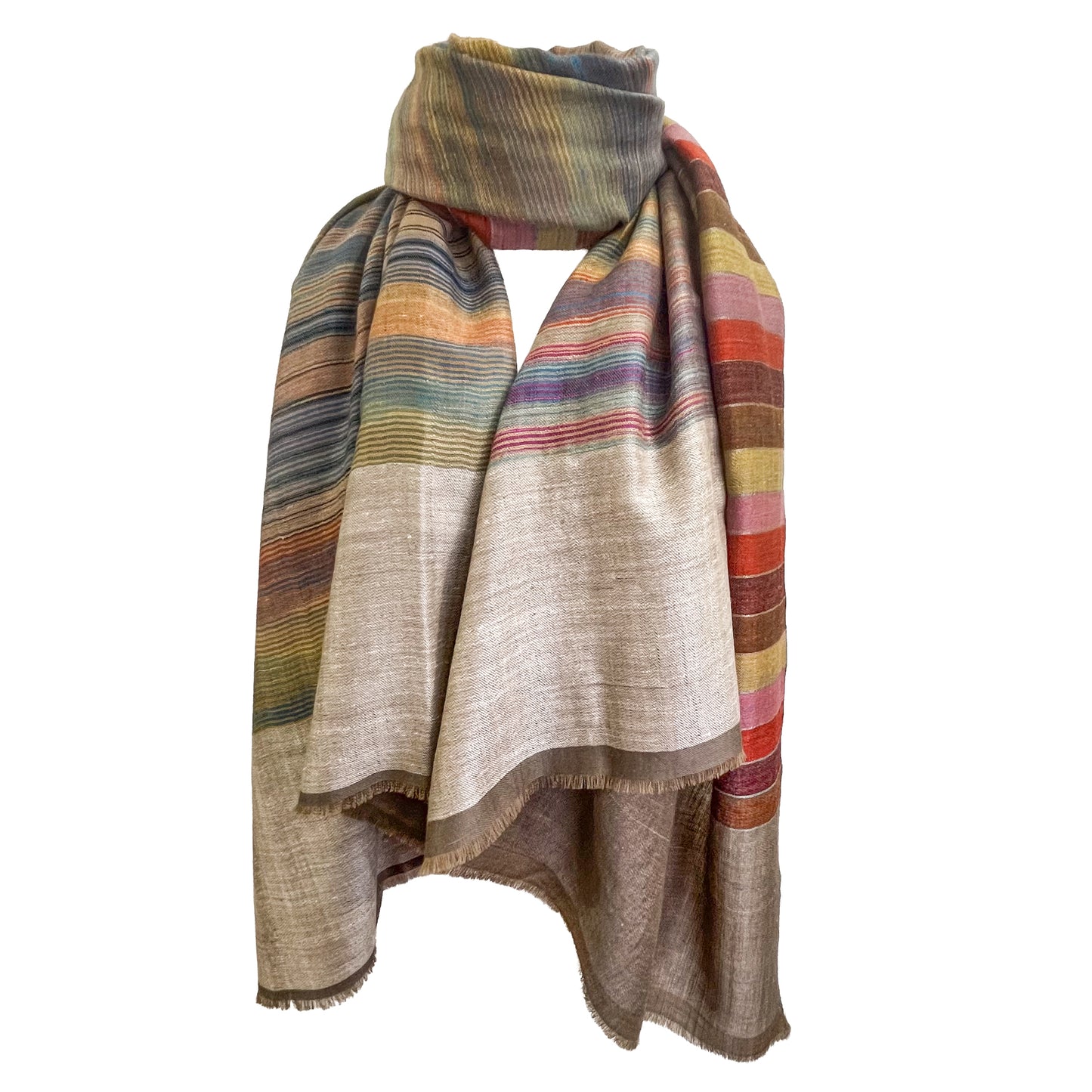 リバーシブルカシミヤストール(ミックスB)