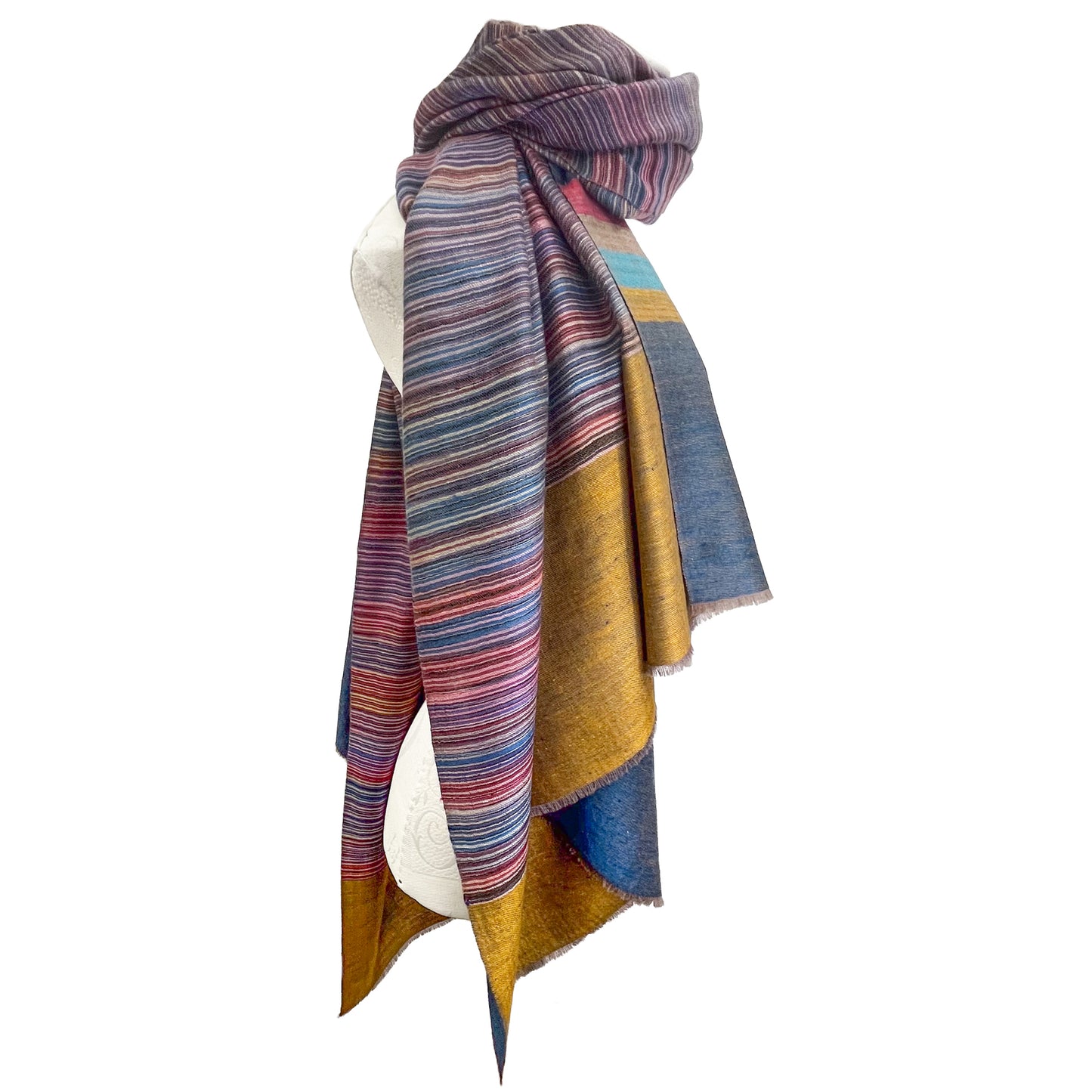 リバーシブルカシミヤストール(ミックスC)