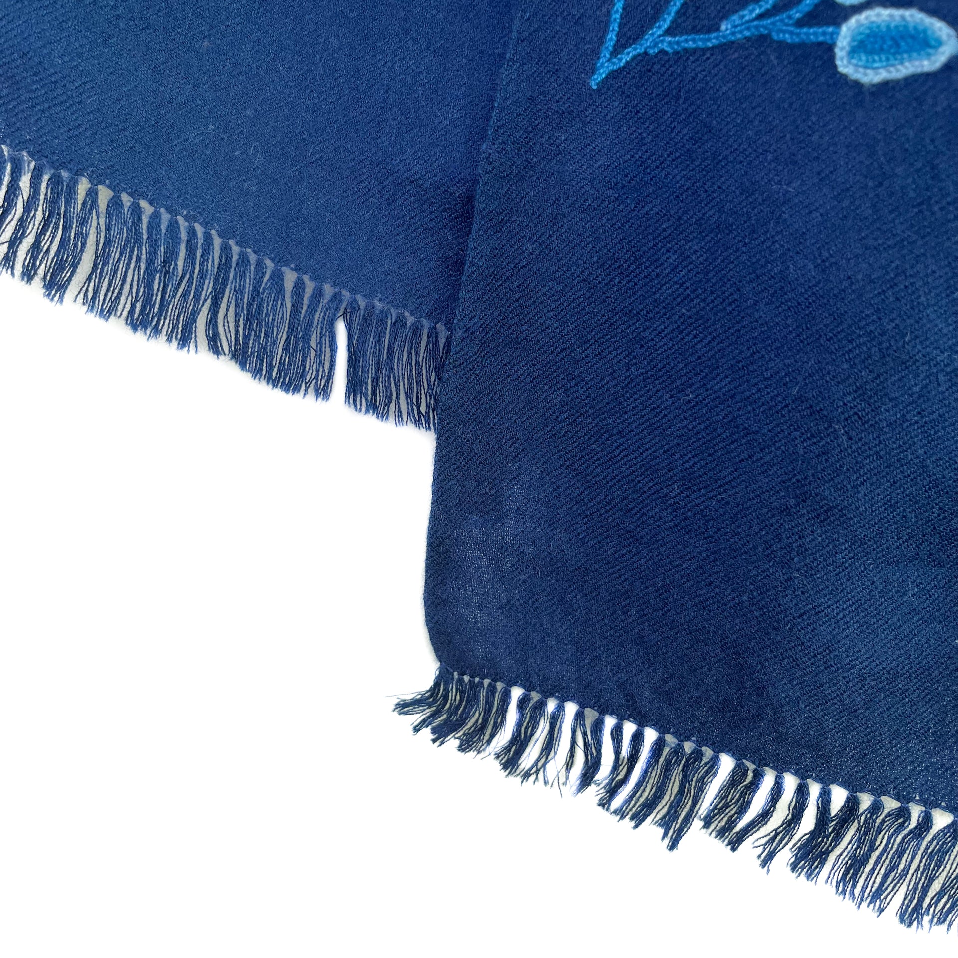 美品『ラブレス」ピーコート メルトン スカル刺繍ロゴ イタリア生地 ネイビー キリン柄サファリダンス ウール アリー手刺繍ストール (ネイビーブルー