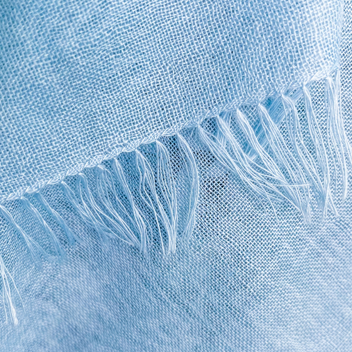 Flower Motif Gift Series Lightweight Wool &amp; Silk Allie Hand Embroidered Stole (Blue Gray)