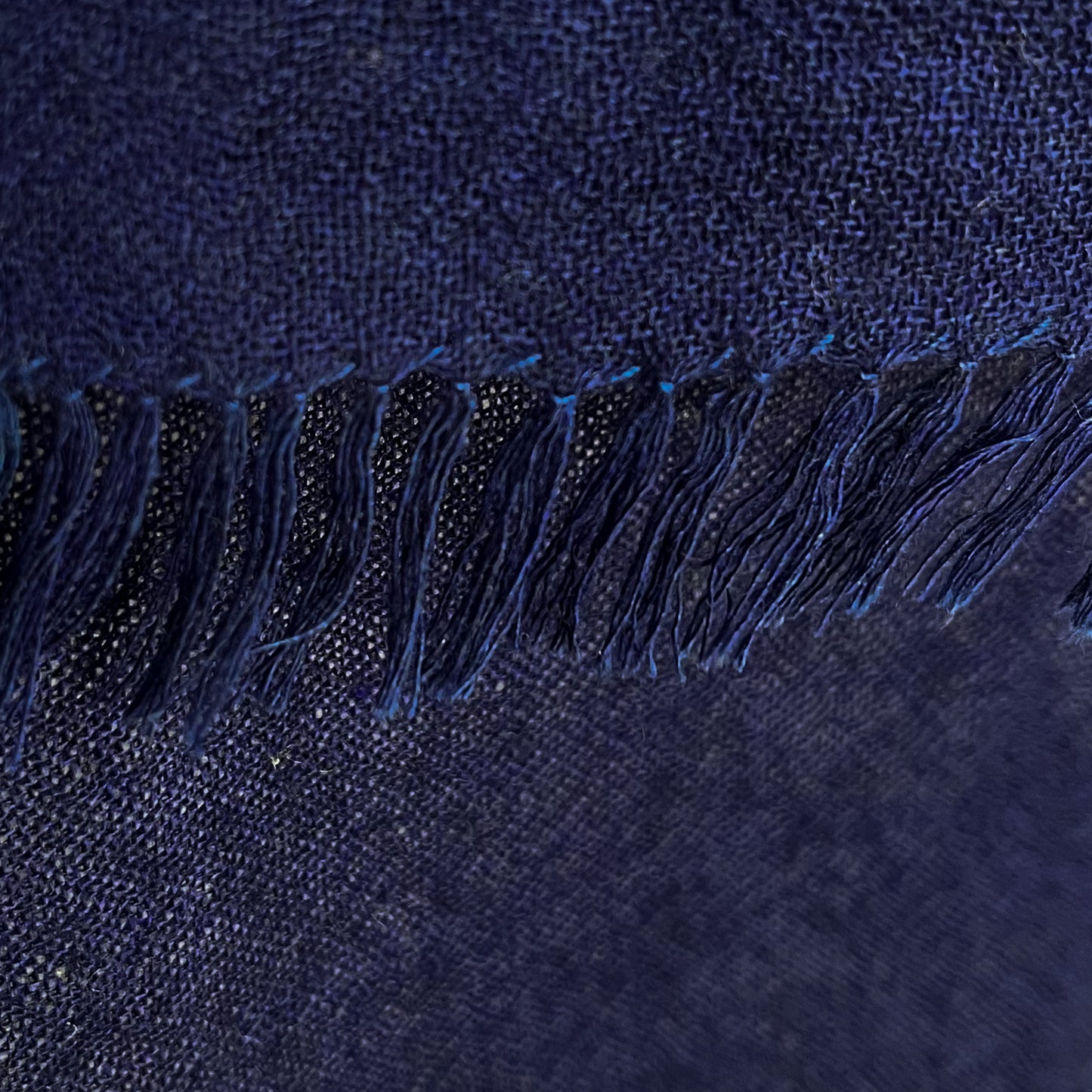 Flower Pot Wool &amp; Silk Allie Hand Embroidered Stole (Dark Navy)